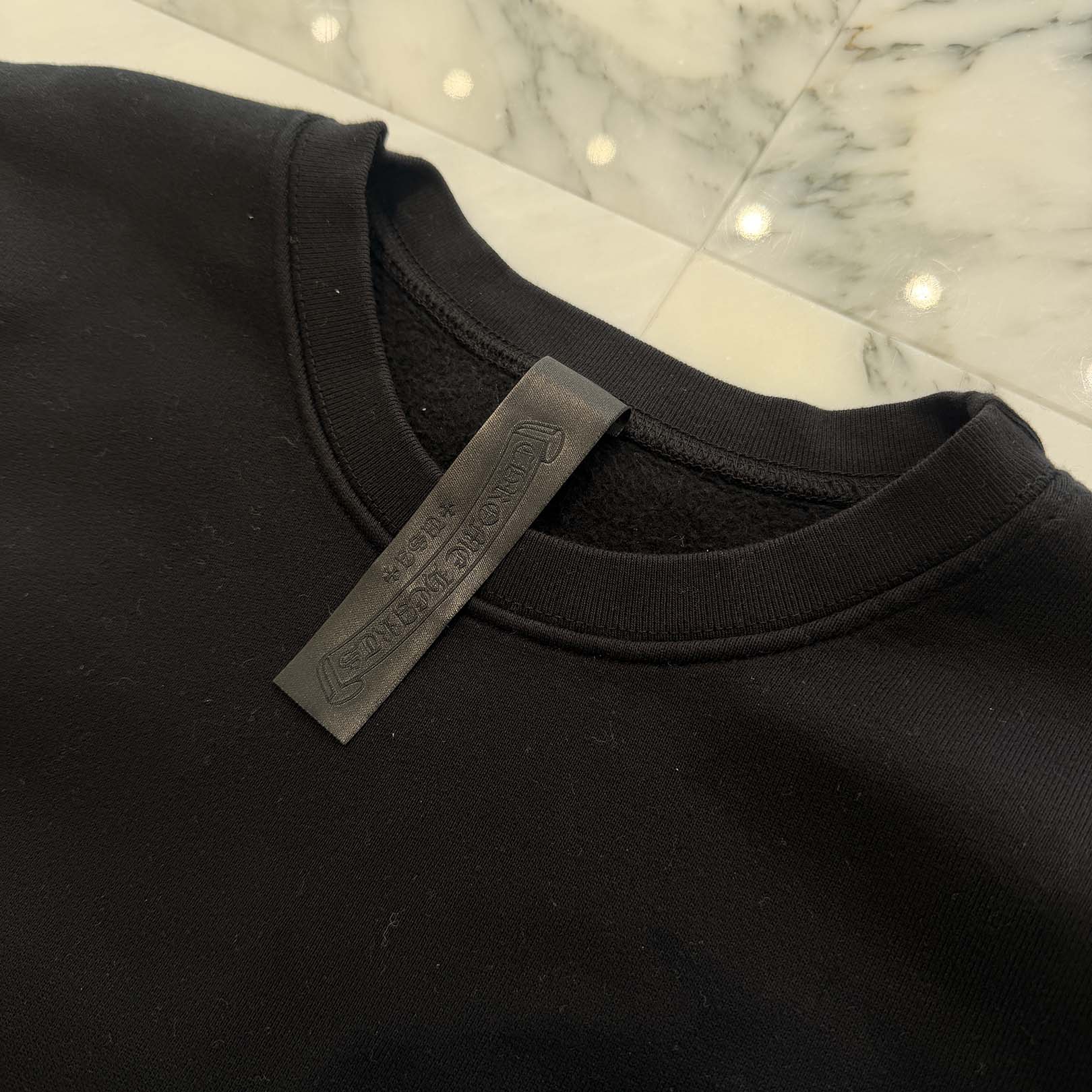 CHROME HEARTS Y NOT Multi Leather Cross Patch Sweatshirt Size L クロムハーツ ワイノット マルチレザークロスパッチ スウェットシャツ サイズL