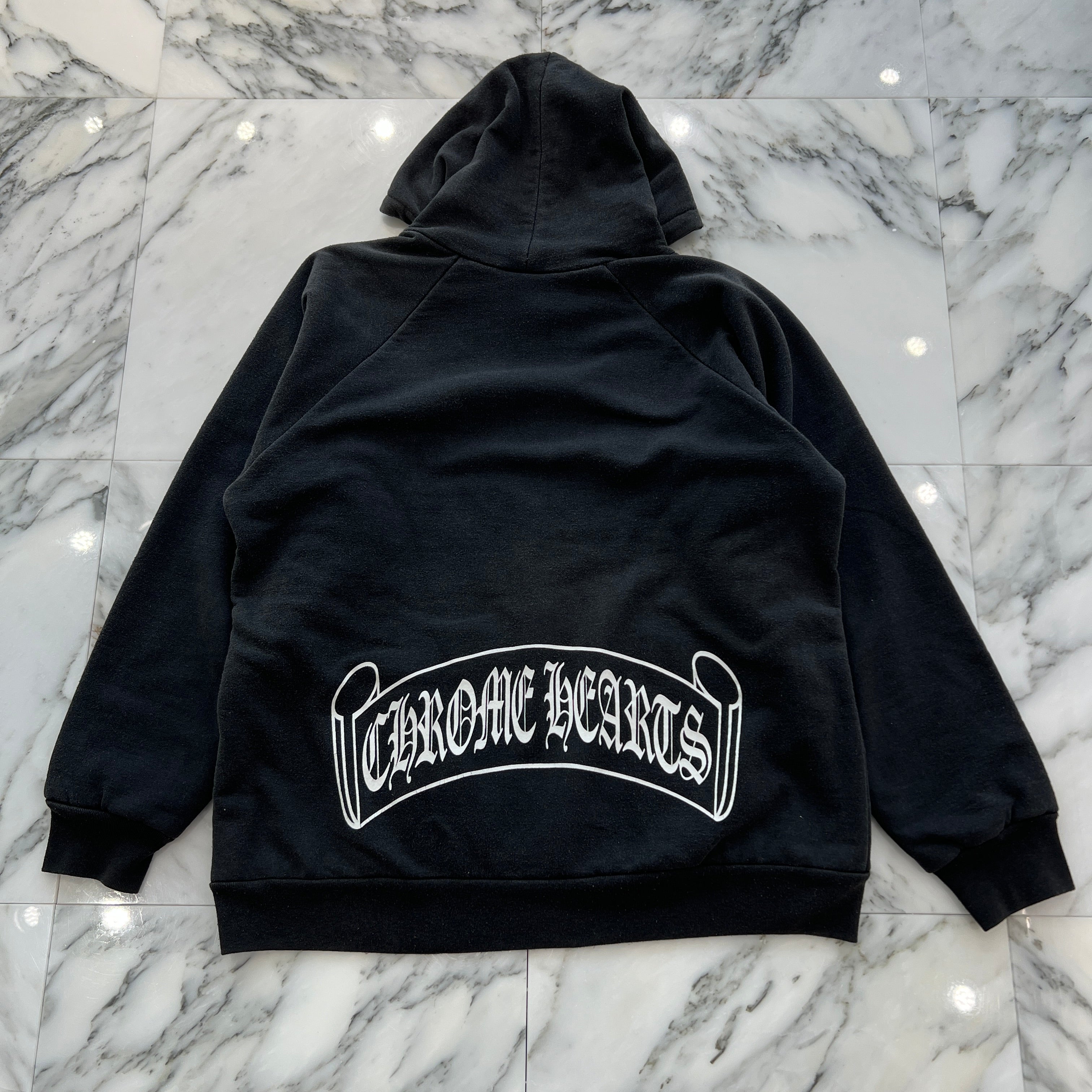 CHROME HEARTS OLD Back Scroll Logo Thermal Hoodie Size M クロムハーツ オールド バックスクロールロゴ サーマルフーディー サイズM