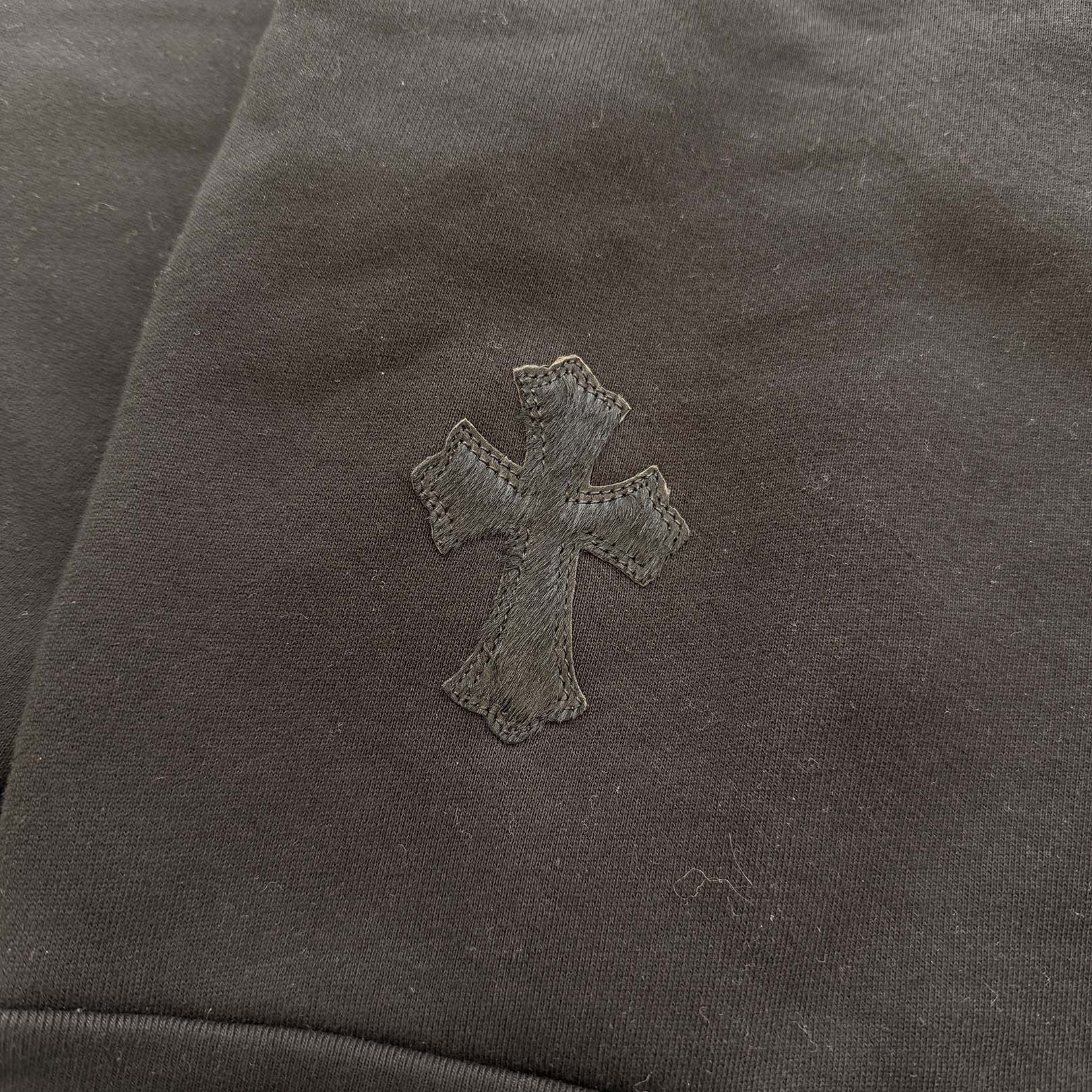 CHROME HEARTS Y NOT Multi Leather Cross Patch Sweatshirt Size L クロムハーツ ワイノット マルチレザークロスパッチ スウェットシャツ サイズL