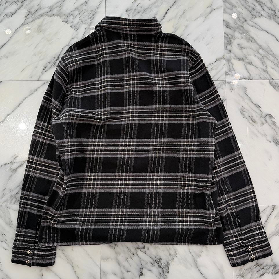CHROME HEARTS Y NOT Cross Ball Button Check Shirt Size L クロムハーツ ワイノット クロスボールボタン チェックシャツ サイズL