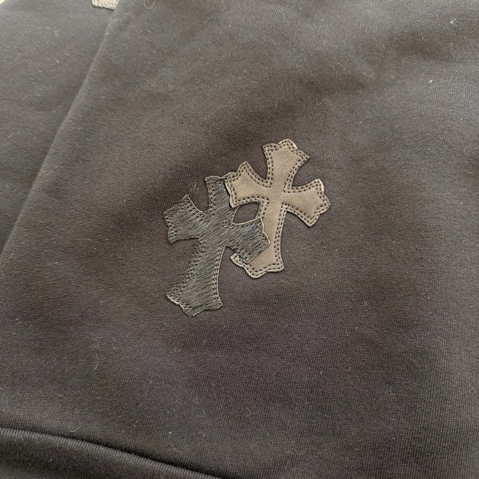 CHROME HEARTS Y NOT Multi Leather Cross Patch Sweatshirt Size L クロムハーツ ワイノット マルチレザークロスパッチ スウェットシャツ サイズL