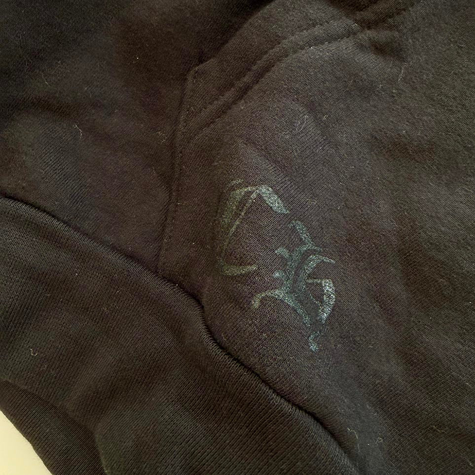 CHROME HEARTS 2024SS Online Limited Vertical Logo Gold Glitter Hoodie Size M クロムハーツ オンライン限定 ヴァーティカルロゴ ゴールドグリッターフーディ サイズM