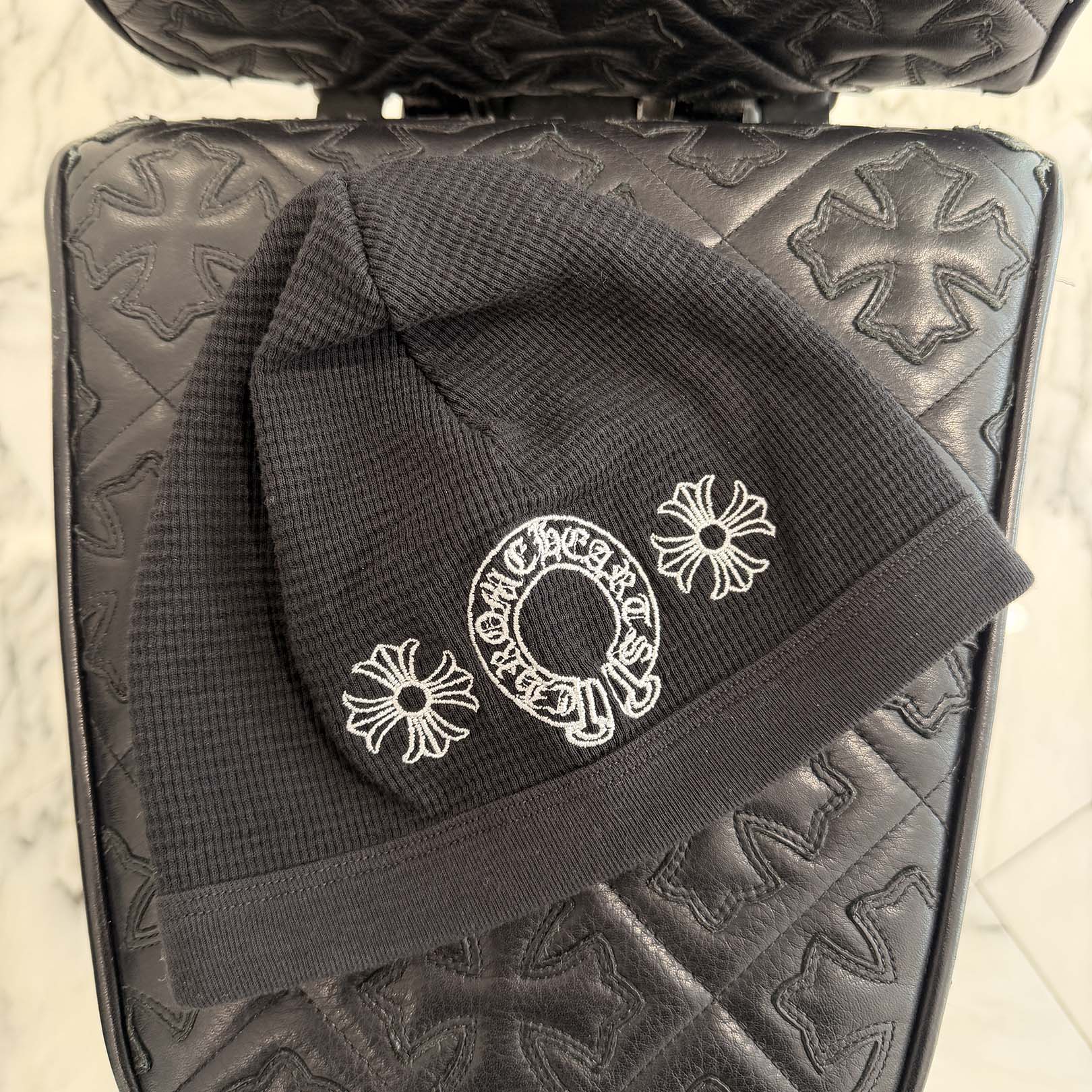 CHROME HEARTS CH Plus Horseshoe Embroidery Cotton Beanie Size ONE SIZE (23cm) クロムハーツ CHプラス ホースシュー 刺繍 コットン ビーニー サイズONE SIZE (23cm)