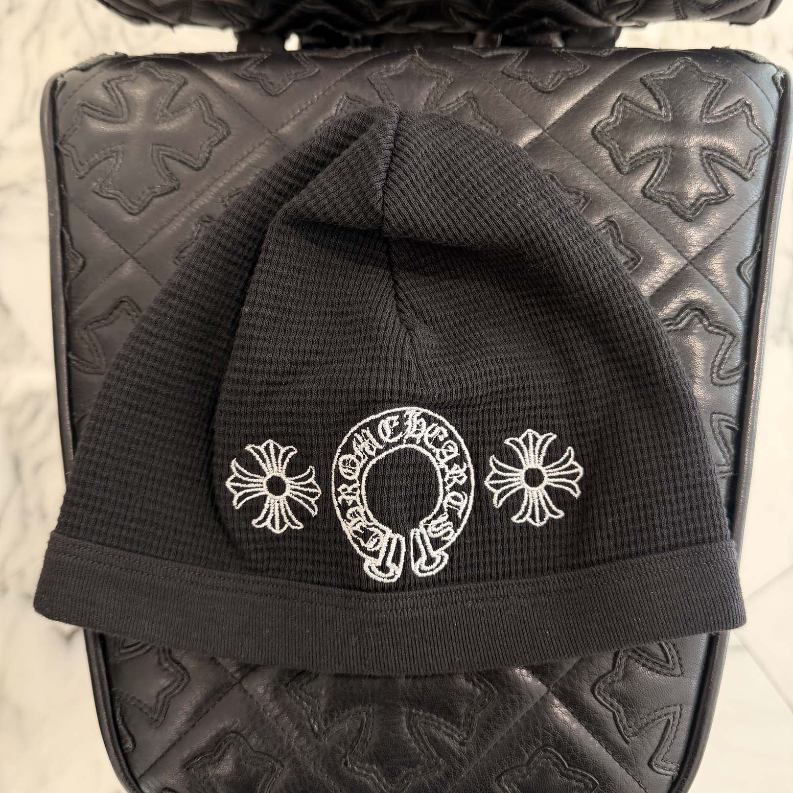 CHROME HEARTS CH Plus Horseshoe Embroidery Cotton Beanie Size ONE SIZE (23cm) クロムハーツ CHプラス ホースシュー 刺繍 コットン ビーニー サイズONE SIZE (23cm)