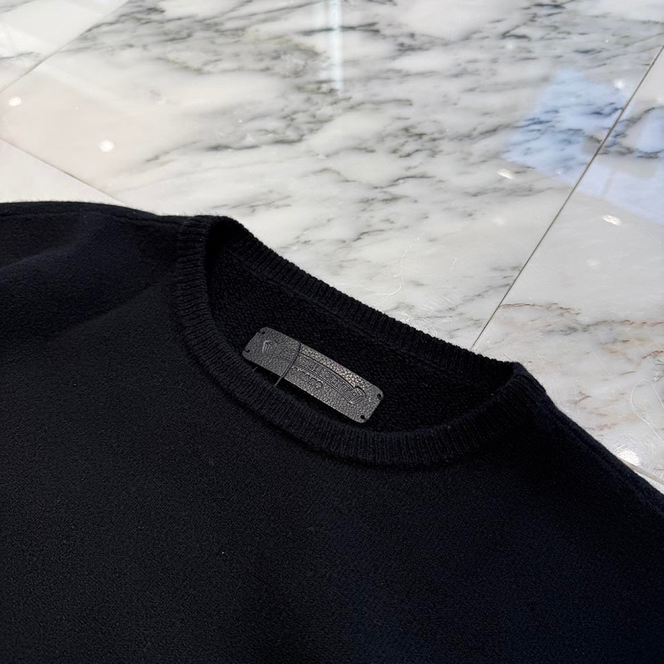 CHROME HEARTS Y NOT Floral Cross Embroidery Crew Neck Cashmere Knit Sweater Size XXL クロムハーツ ワイノット フローラルクロス刺繍 クルーネック カシミヤニットセーター サイズXXL