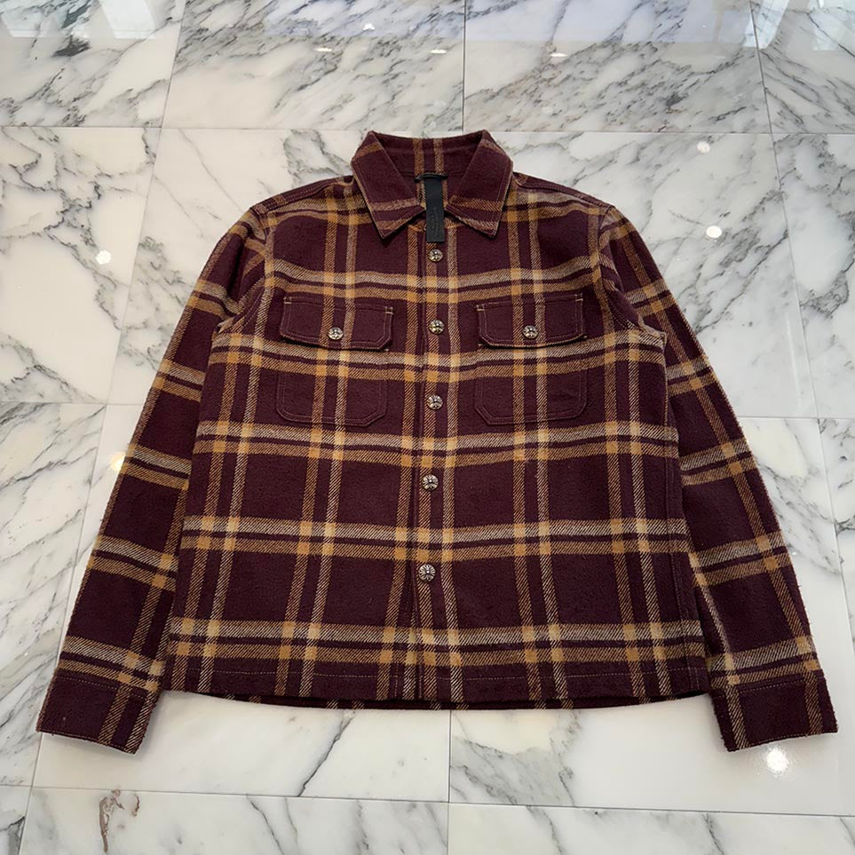 CHROME HEARTS Y NOT WORK DOG Flannel Check Shirt Size M クロム