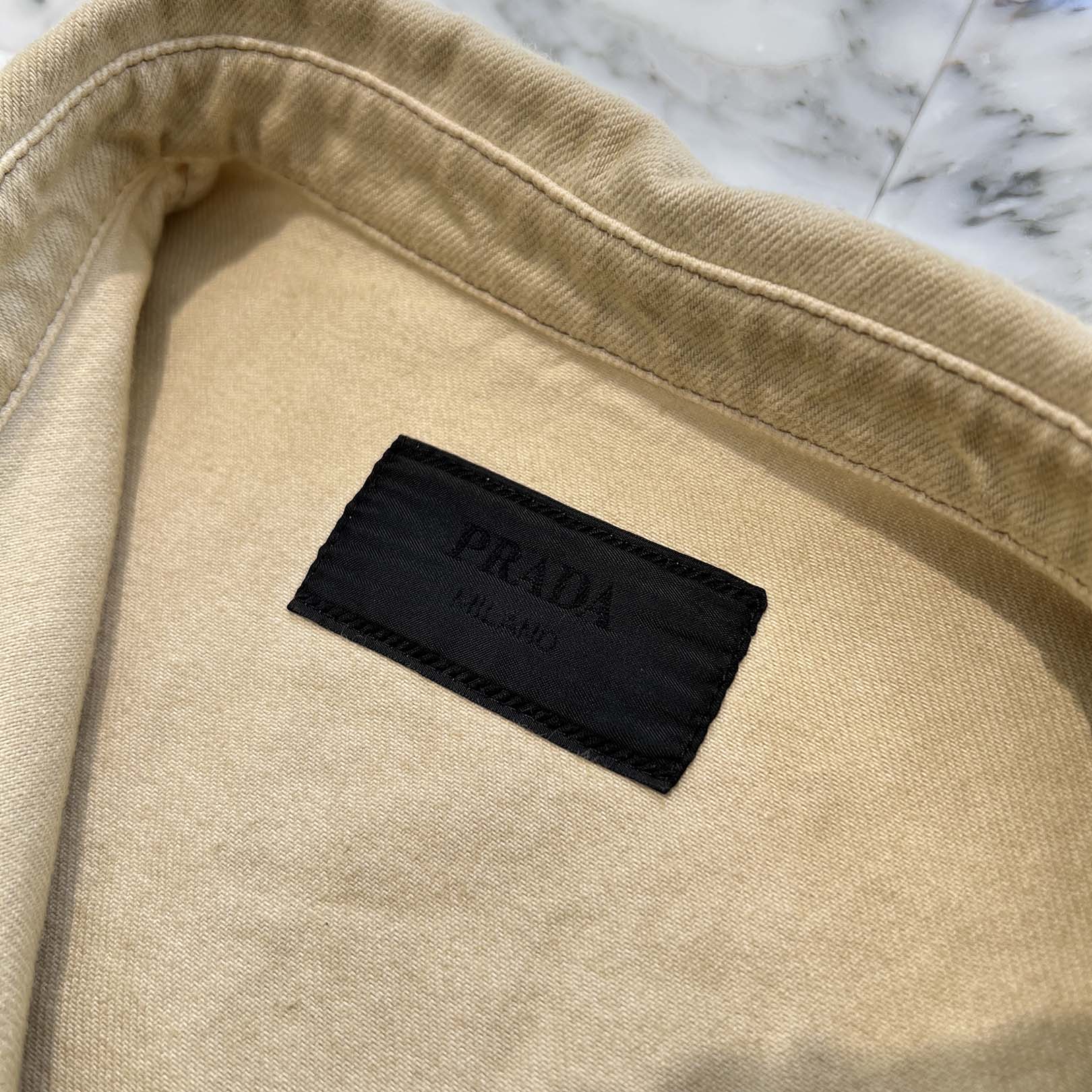 PRADA 2024SS Triangle Logo Plate Denim Shirt GEC066 S212 15E0 Size XXL プラダ トライアングル ロゴプレート デニムシャツ サイズXXL