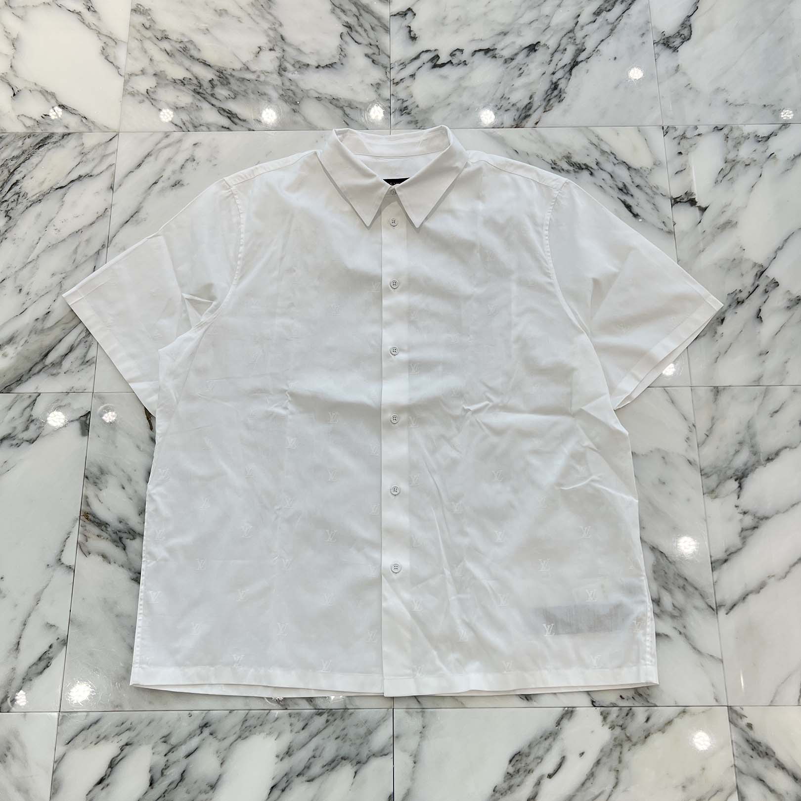 LOUIS VUITTON LV Logo Print Short Sleeve Shirt HRS44W Size XXL ルイヴィトン LVロゴ プリント ショートスリーブシャツ サイズXXL
