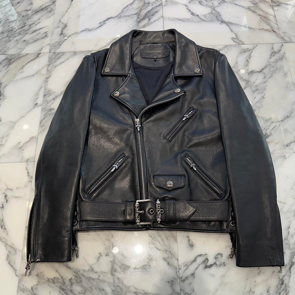 CHROME HEARTS JJ DEAN Dagger Zip Riders Leather Jacket Size S クロムハーツ JJディーン ダガー ジップ ライダース レザージャケット サイズS