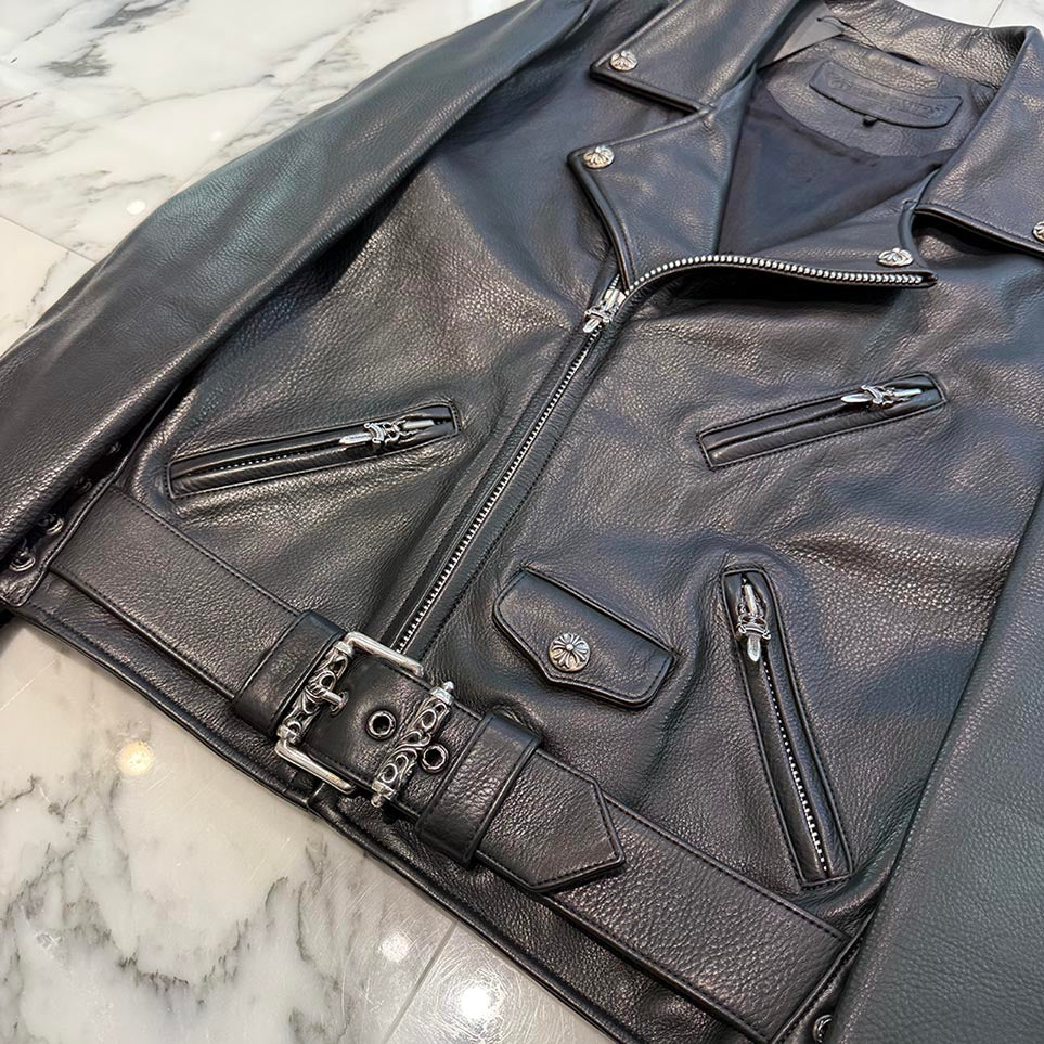 CHROME HEARTS JJ DEAN Dagger Zip Riders Leather Jacket Size S クロムハーツ JJディーン ダガー ジップ ライダース レザージャケット サイズS