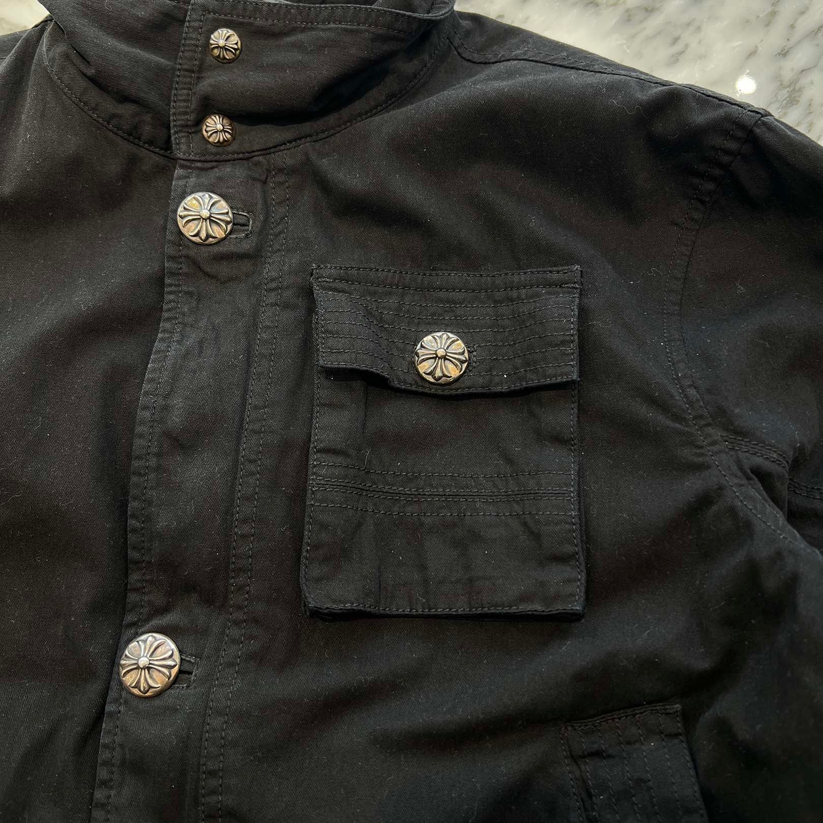 CHROME HEARTS CHERRY BOMB Cross Ball Military Jacket Size M クロムハーツ チェリーボム クロスボール ミリタリージャケット サイズM