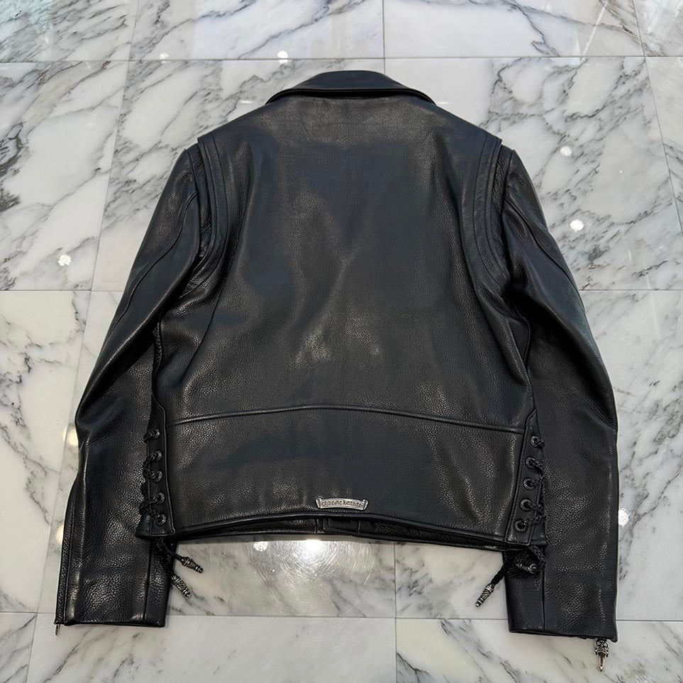 CHROME HEARTS JJ DEAN Dagger Zip Riders Leather Jacket Size S クロムハーツ JJディーン ダガー ジップ ライダース レザージャケット サイズS