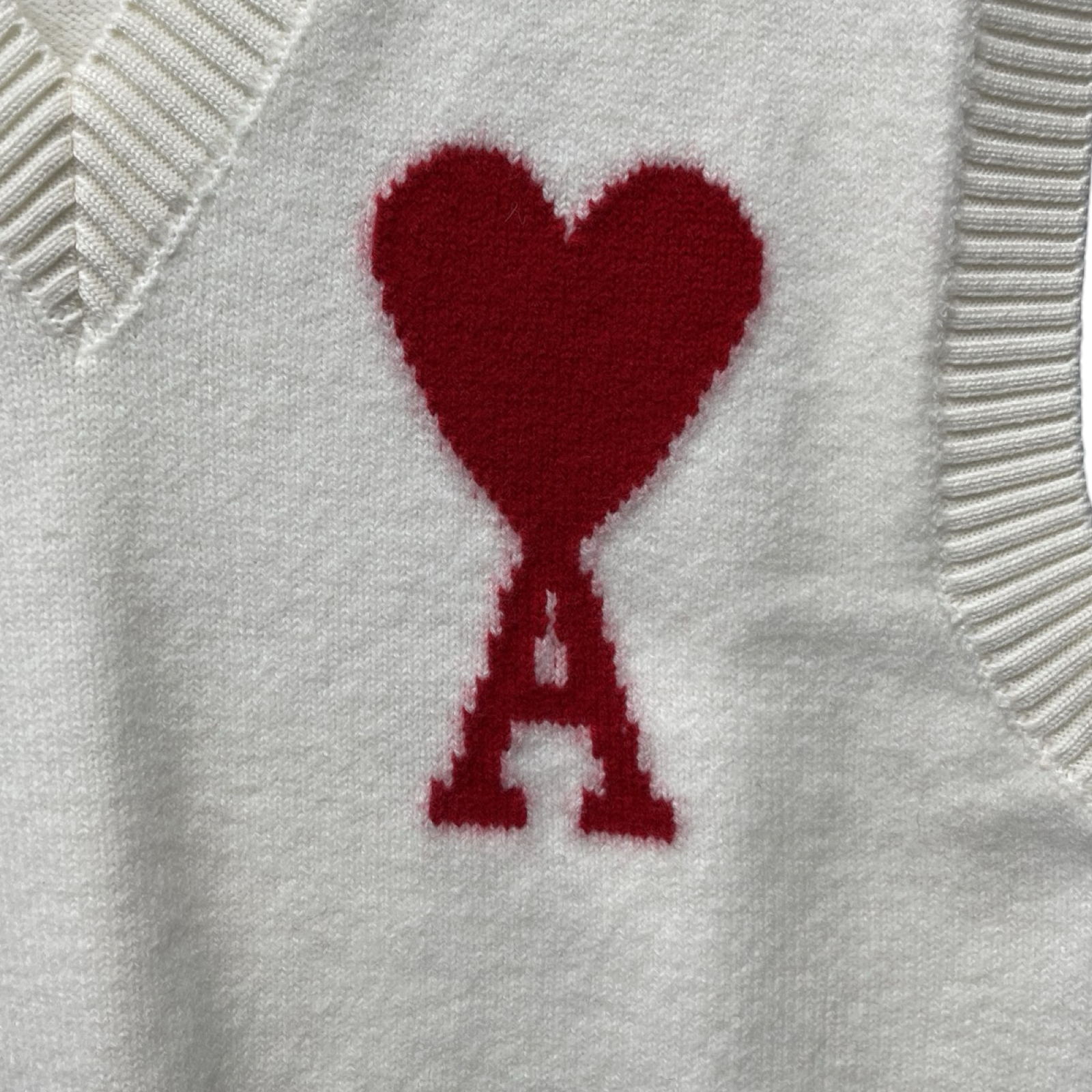 AMI PARIS 2023AW Wool Knit Vest UKS702.018 Size M