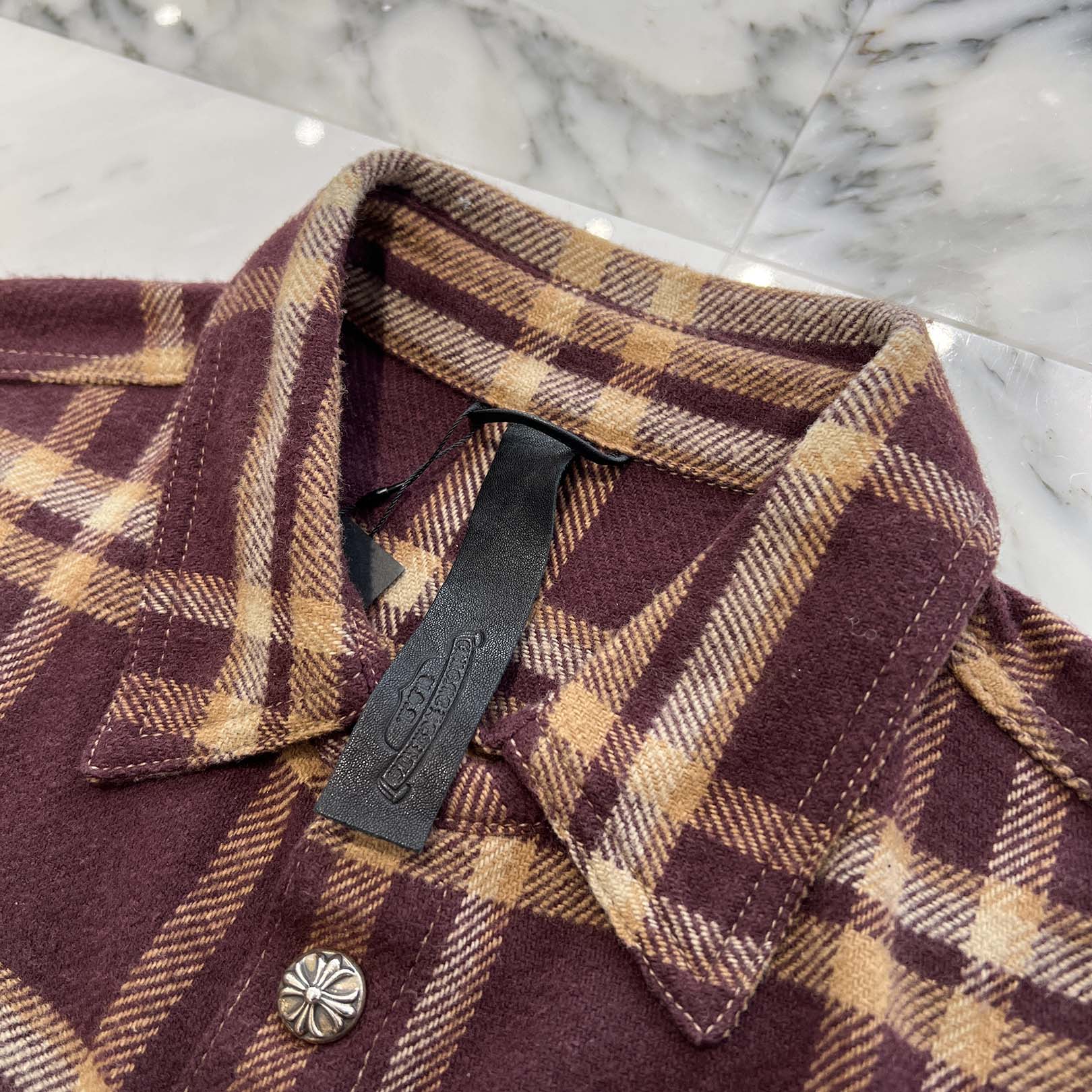 CHROME HEARTS Y NOT WORK DOG Flannel Check Shirt Size L クロムハーツ ワイノット ワークドッグ フランネル チェック シャツ サイズL