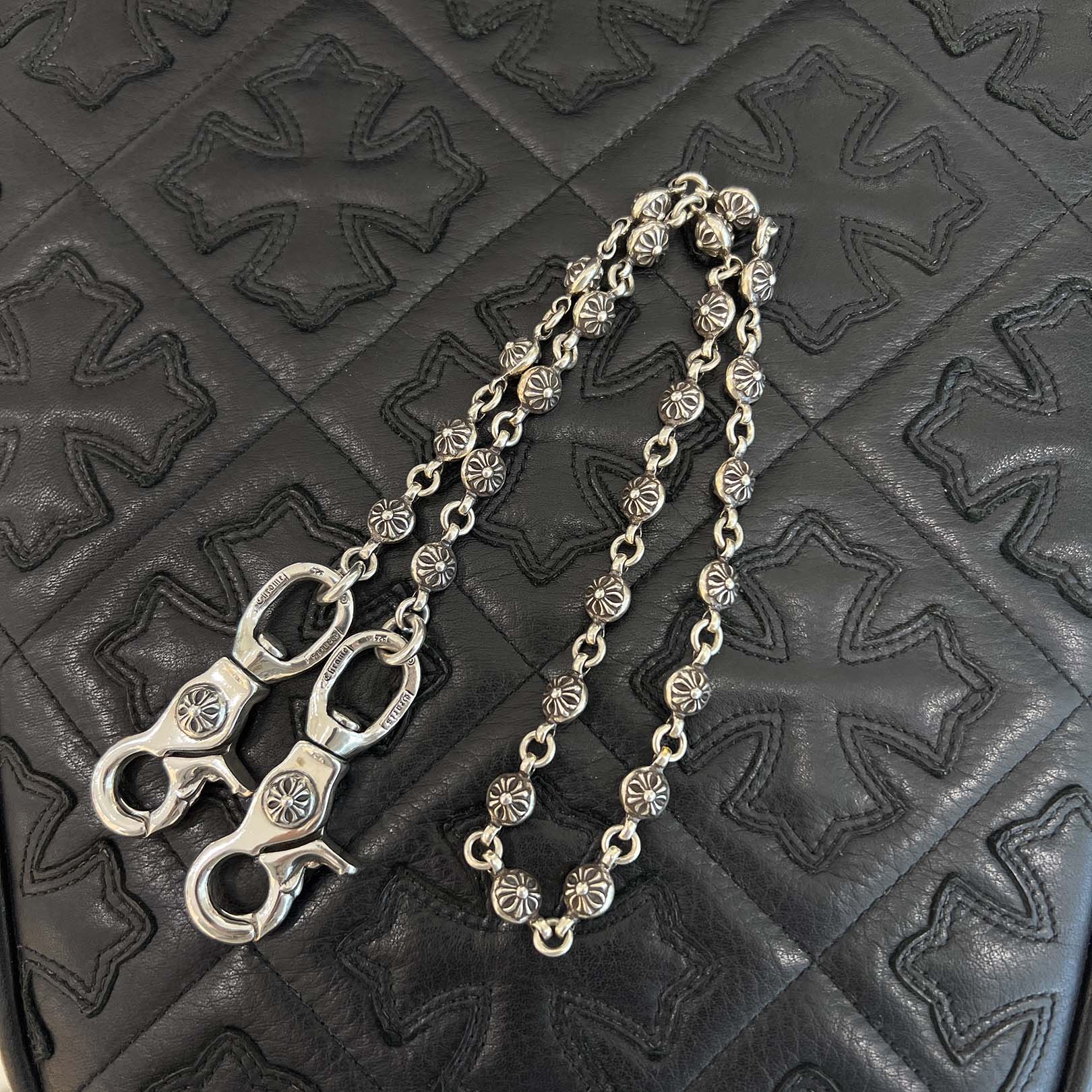 CHROME HEARTS 2CLIP Cross Ball Wallet Chain クロムハーツ 2クリップ