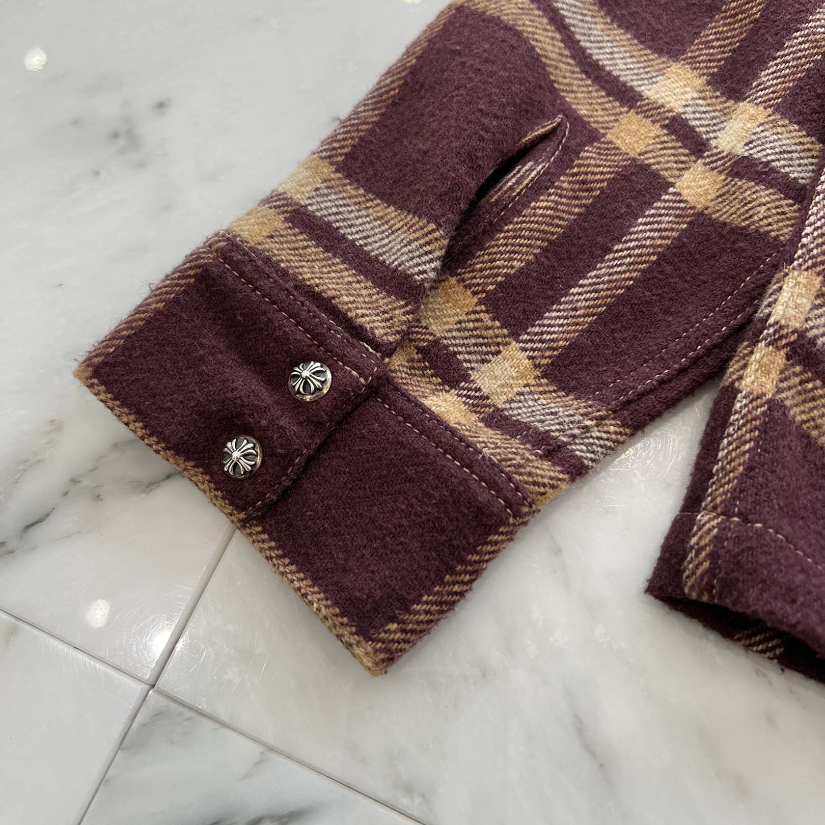 CHROME HEARTS Y NOT WORK DOG Flannel Check Shirt Size L クロムハーツ ワイノット ワークドッグ フランネル チェック シャツ サイズL