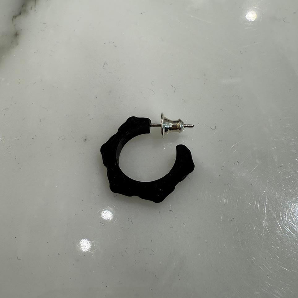 CHROME HEARTS Silicone Rubber Cross Band Hoop Earring クロムハーツ