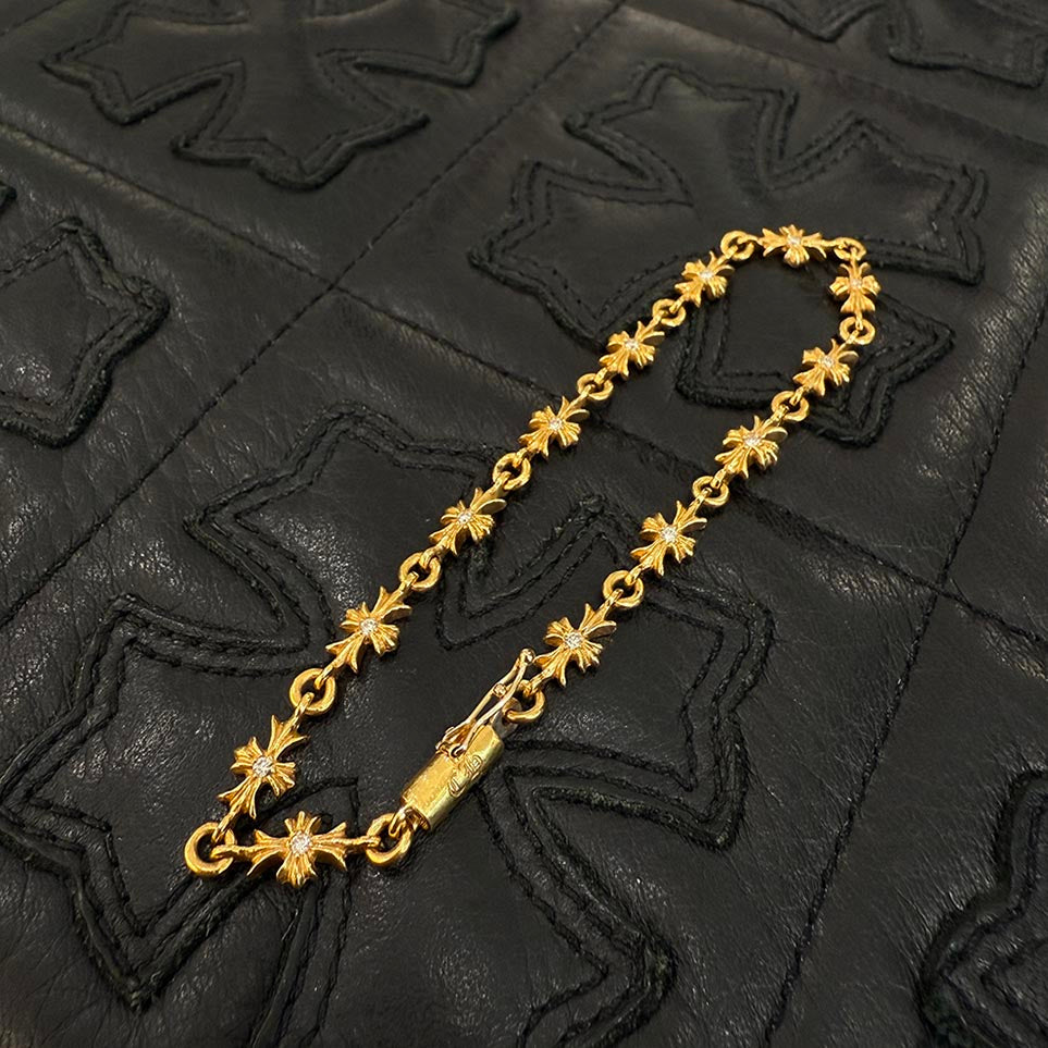 CHROME HEARTS 22K Tiny E CH Plus Bracelet Diamond 13 LINK クロムハーツ 22K タイニーE CHプラス ブレスレット ダイヤモンド 13リンク