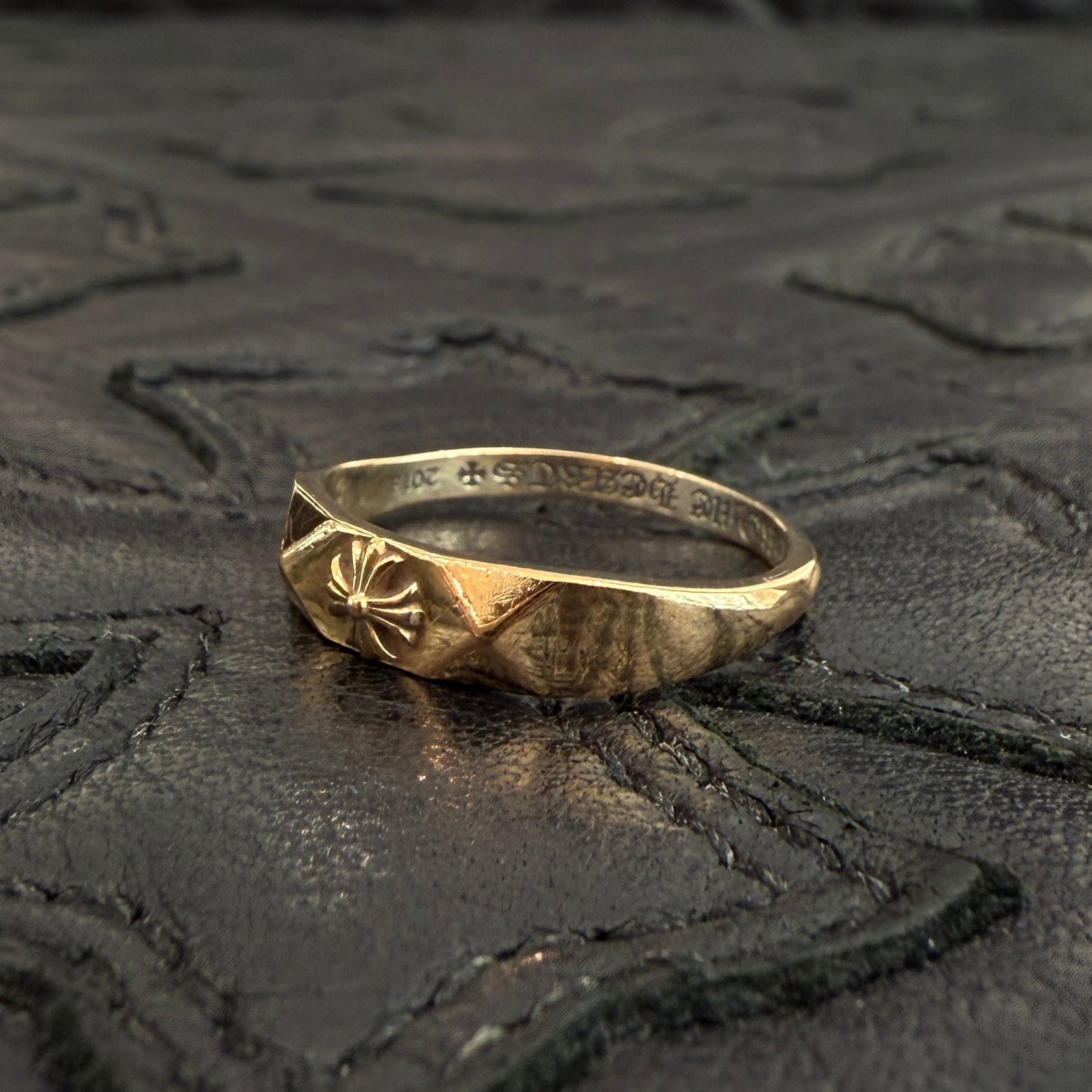 CHROME HEARTS 22K Bubble Gum Pyramid Plus Ring Size 11.5号 クロムハーツ 22K バブルガム ピラミッド プラス リング サイズ11.5号