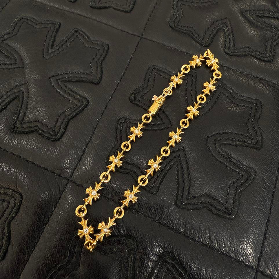 CHROME HEARTS 22K Tiny E CH Plus Bracelet Diamond 13 LINK クロム