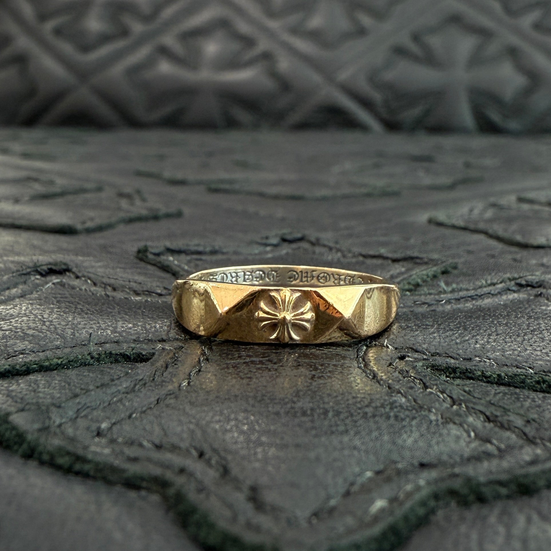 CHROME HEARTS 22K Bubble Gum Pyramid Plus Ring Size 11.5号
