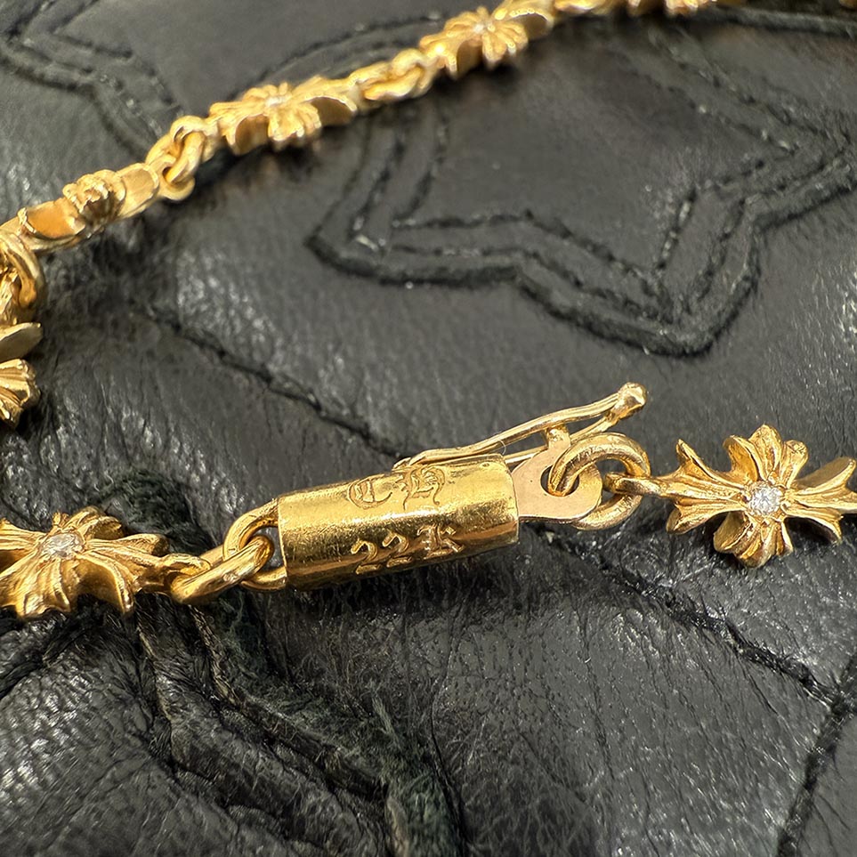 CHROME HEARTS 22K Tiny E CH Plus Bracelet Diamond 13 LINK クロム