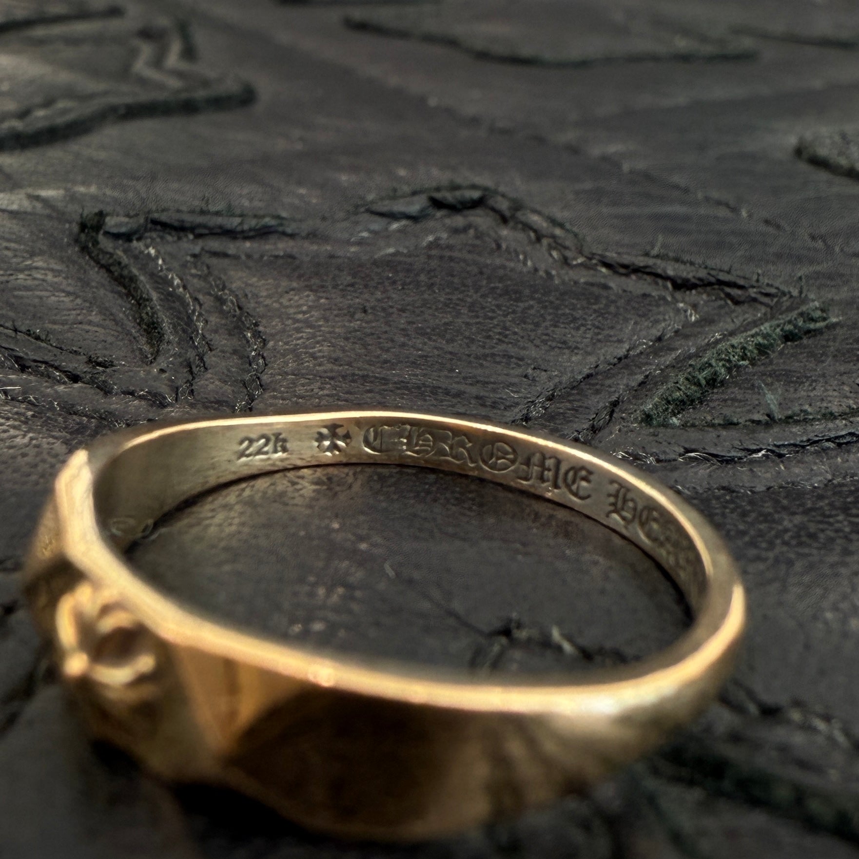 CHROME HEARTS 22K Bubble Gum Pyramid Plus Ring Size 11.5号 クロムハーツ 22K バブルガム ピラミッド プラス リング サイズ11.5号