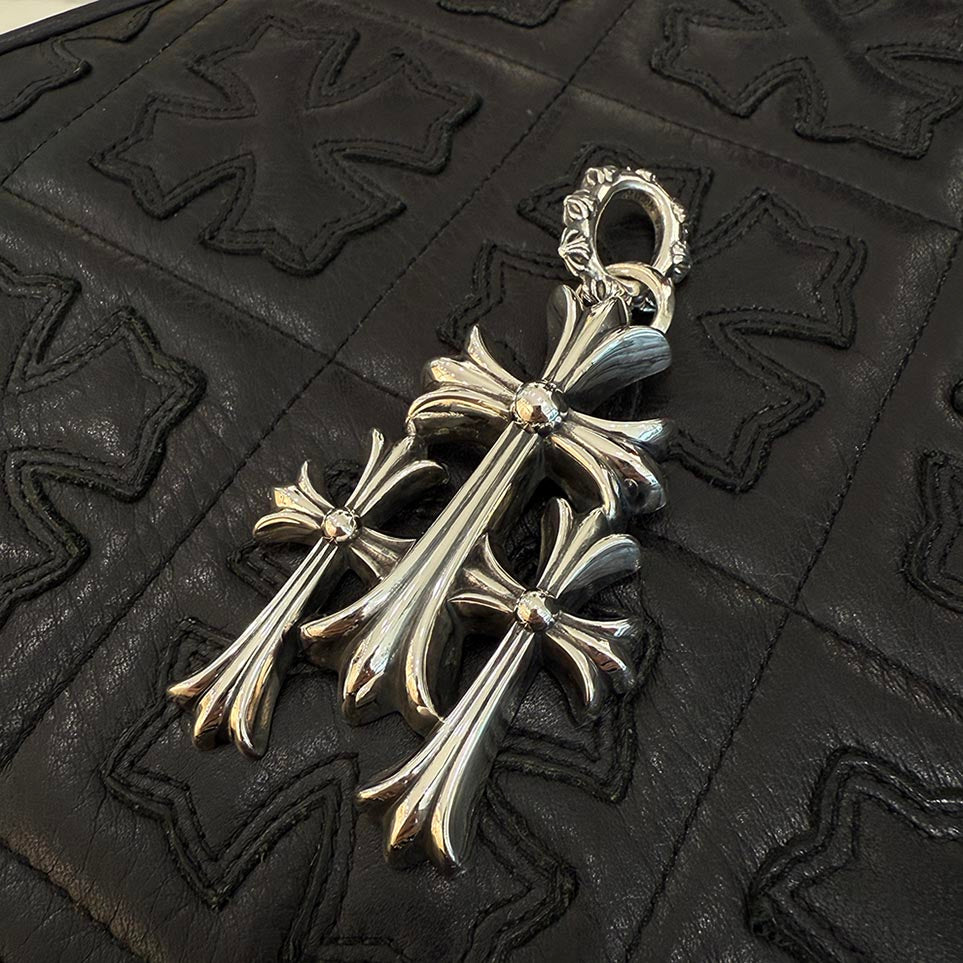 CHROME HEARTS Triple Cross Large Necklace Pendant Top クロムハーツ
