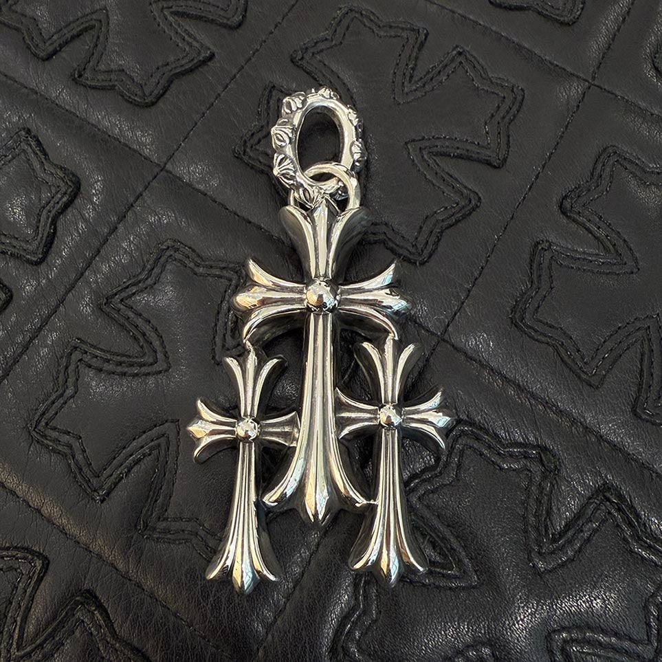 CHROME HEARTS Triple Cross Large Necklace Pendant Top クロムハーツ トリプルクロス ラージ ネックレス ペンダントトップ