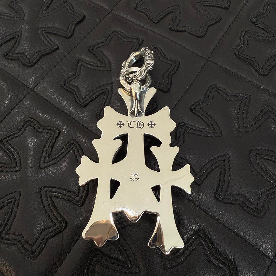 CHROME HEARTS Triple Cross Large Necklace Pendant Top クロムハーツ