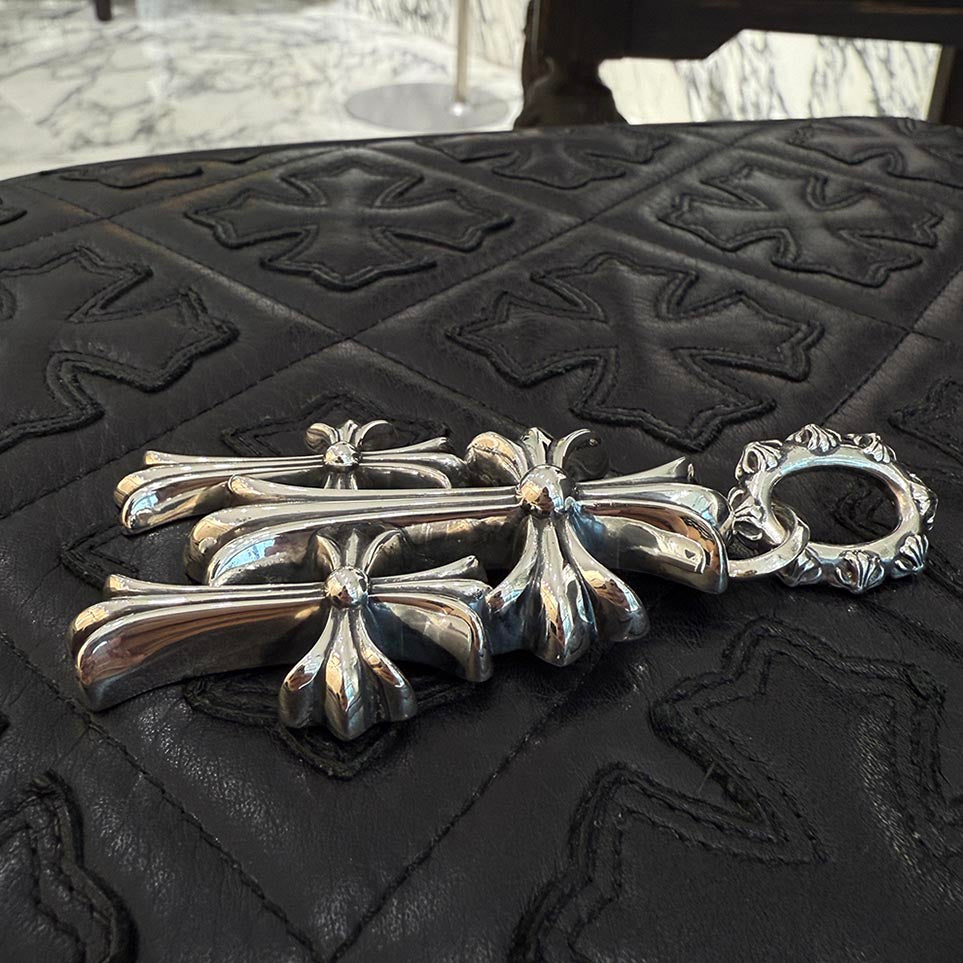 CHROME HEARTS Triple Cross Large Necklace Pendant Top クロムハーツ