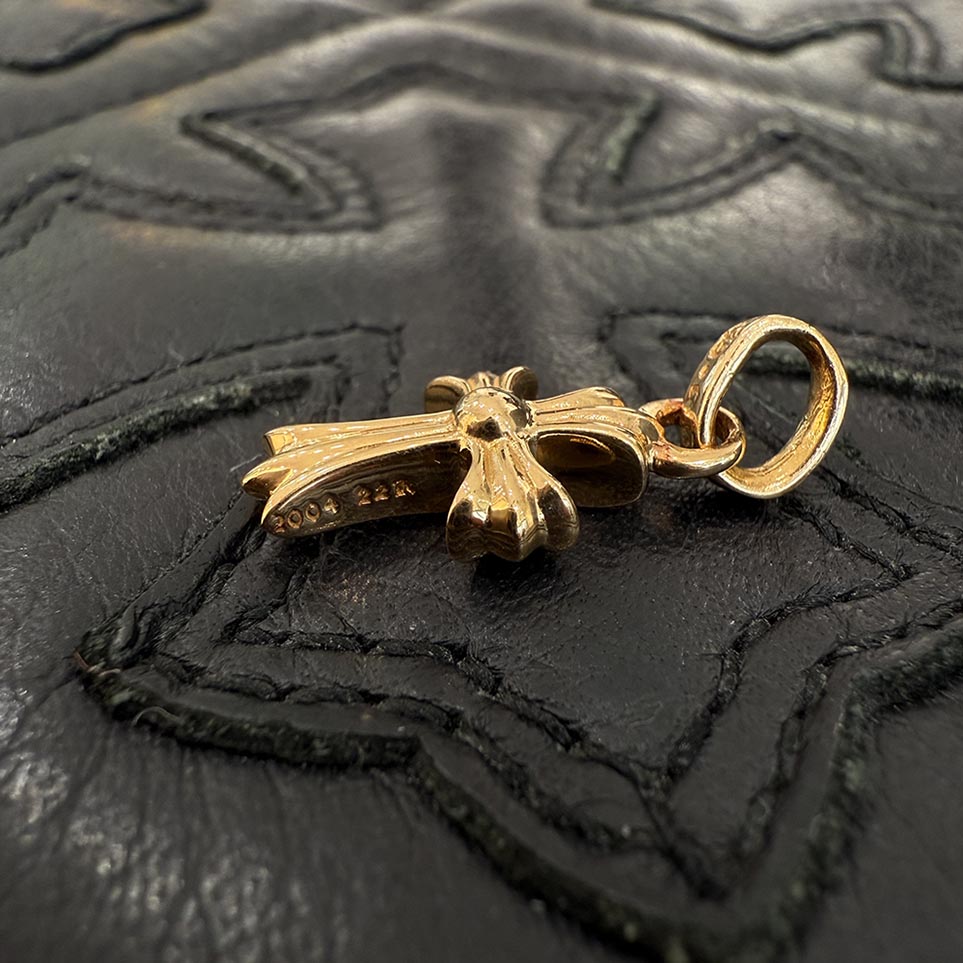 CHROME HEARTS 22K Baby Fat Cross Pave Diamond Pendant Top クロムハーツ 22K ベビーファット クロス パヴェダイヤモンド ペンダントトップ