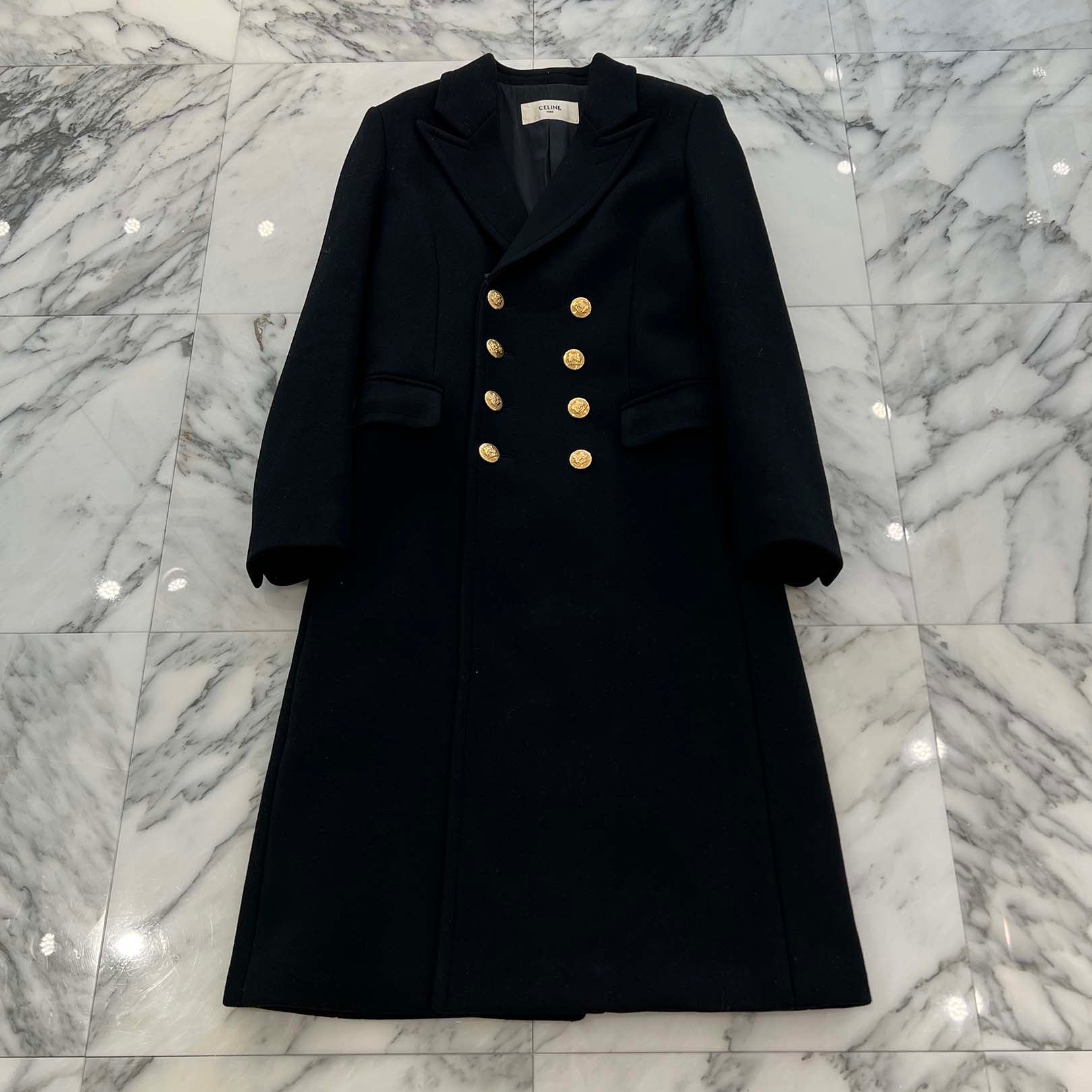 Celine 20AW WOOL LONG COAT セリーヌ CELINE 2020AW Seventies Wool Long Coat 2M470814E Size 44 セリーヌ