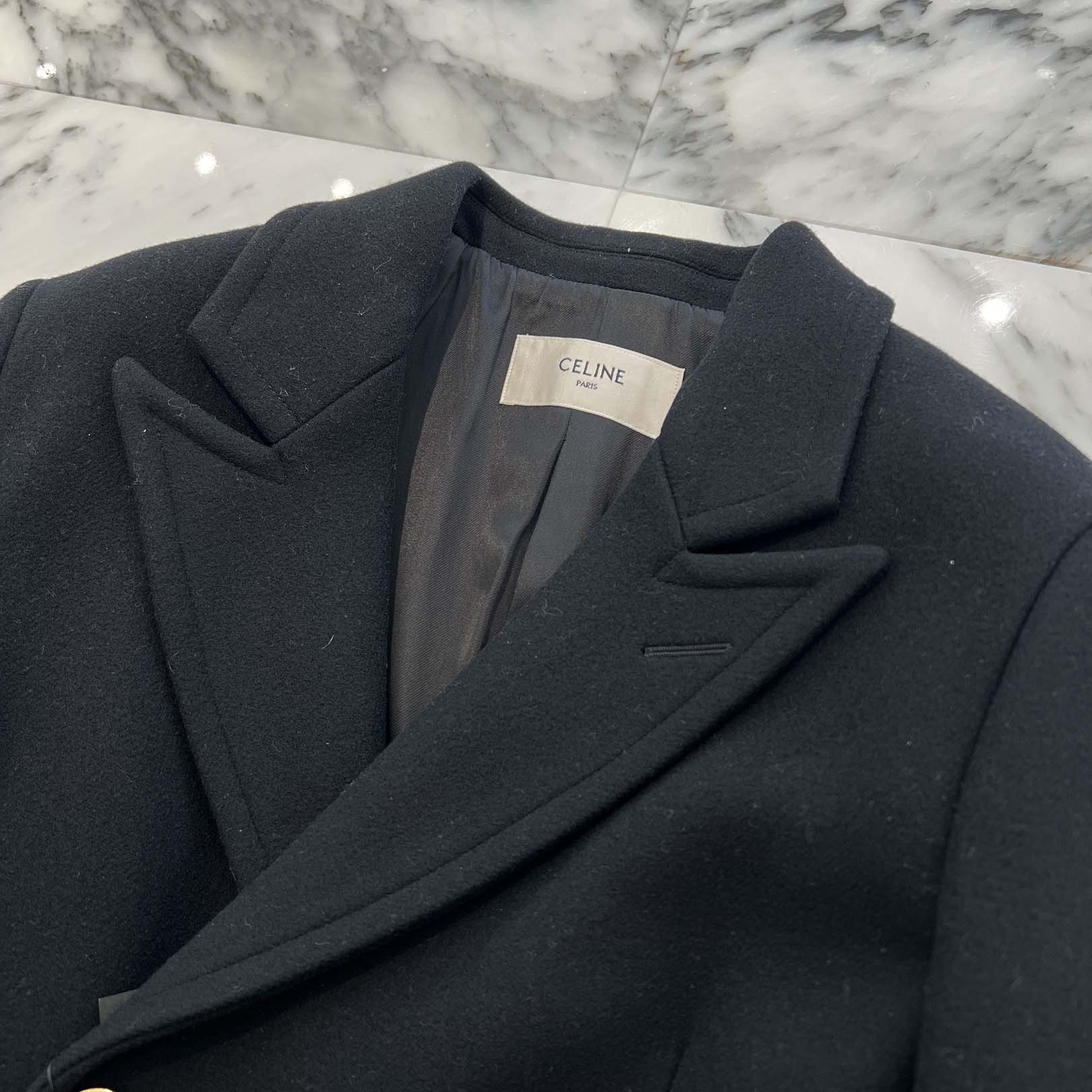 CELINE 2020AW Seventies Wool Long Coat 2M470814E Size 44 セリーヌ セブンティーズ ウール ロングコート サイズ44