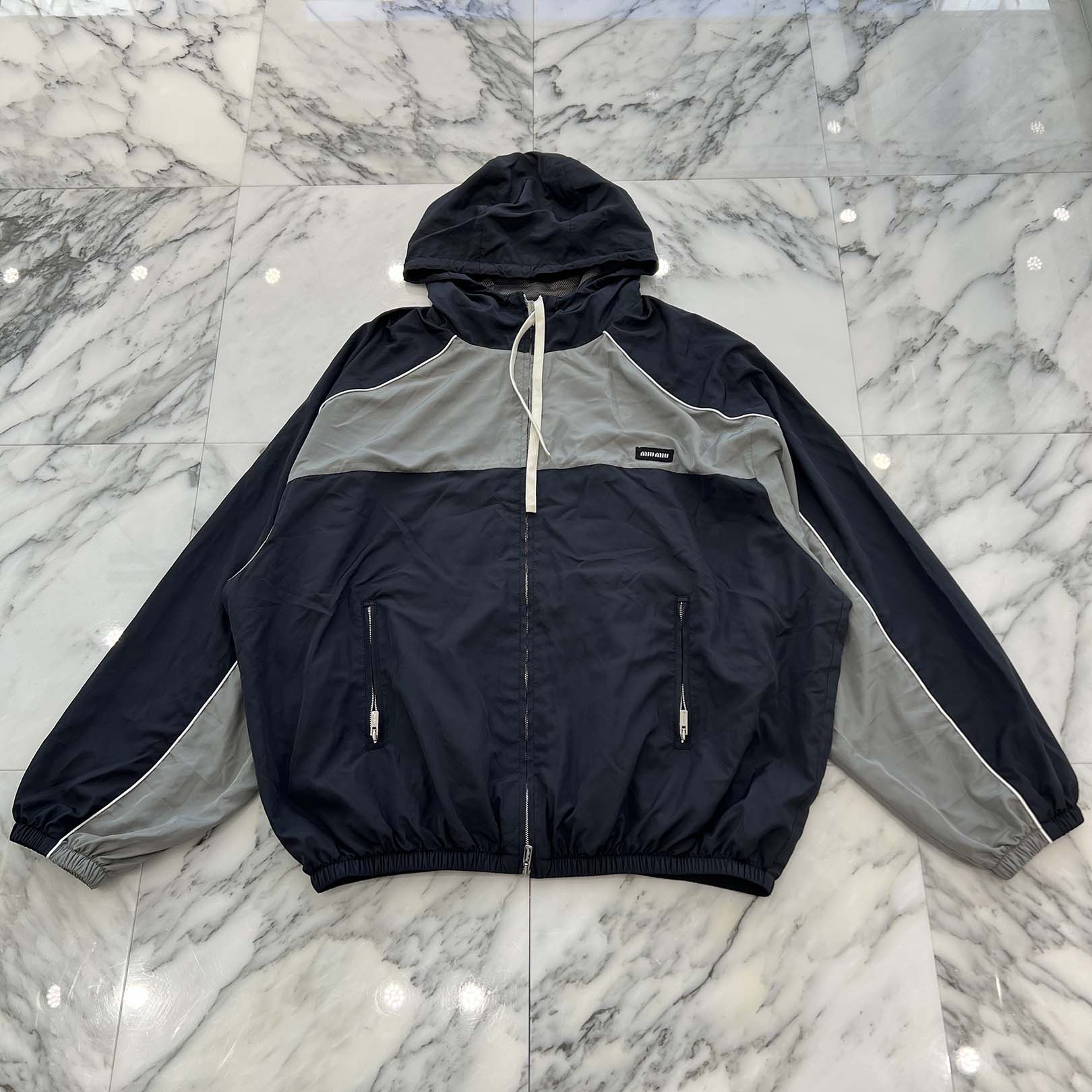 MIU MIU 2025SS Technical Nylon Zip Up Jacket ML1220 S000 163P Size 44 ミュウミュウ テクニカルナイロン ジップアップジャケット サイズ44