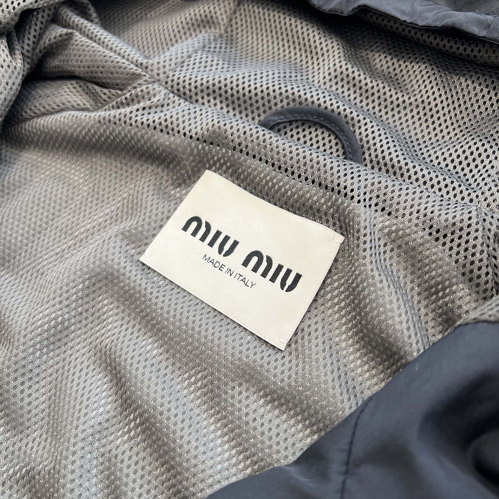 MIU MIU 2025SS Technical Nylon Zip Up Jacket ML1220 S000 163P Size 44 ミュウミュウ テクニカルナイロン ジップアップジャケット サイズ44