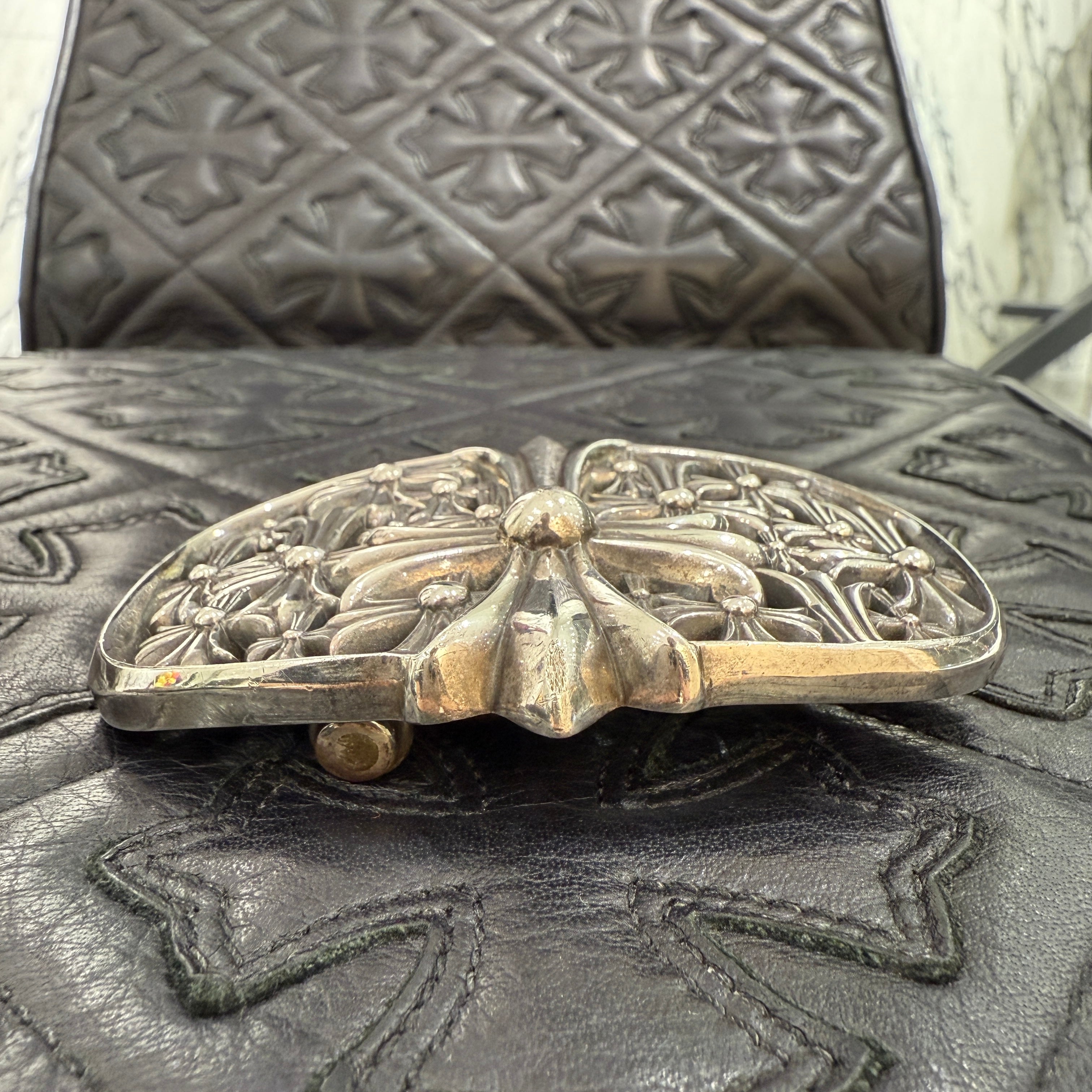 CHROME HEARTS 1.5 Cemetery Cross Silver Buckle クロムハーツ 1.5 セメタリークロス シルバー バックル