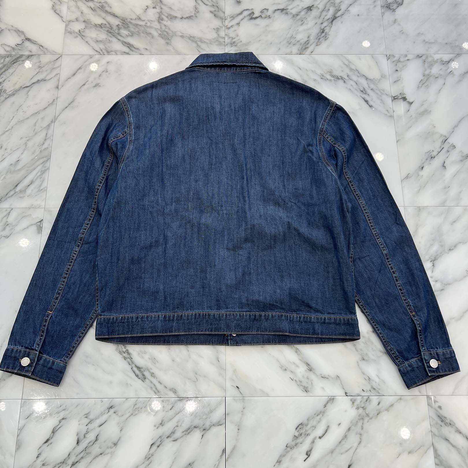 PRADA 2024SS Triangle Logo Plate Zip Up Denim Jacket GEB255 S000