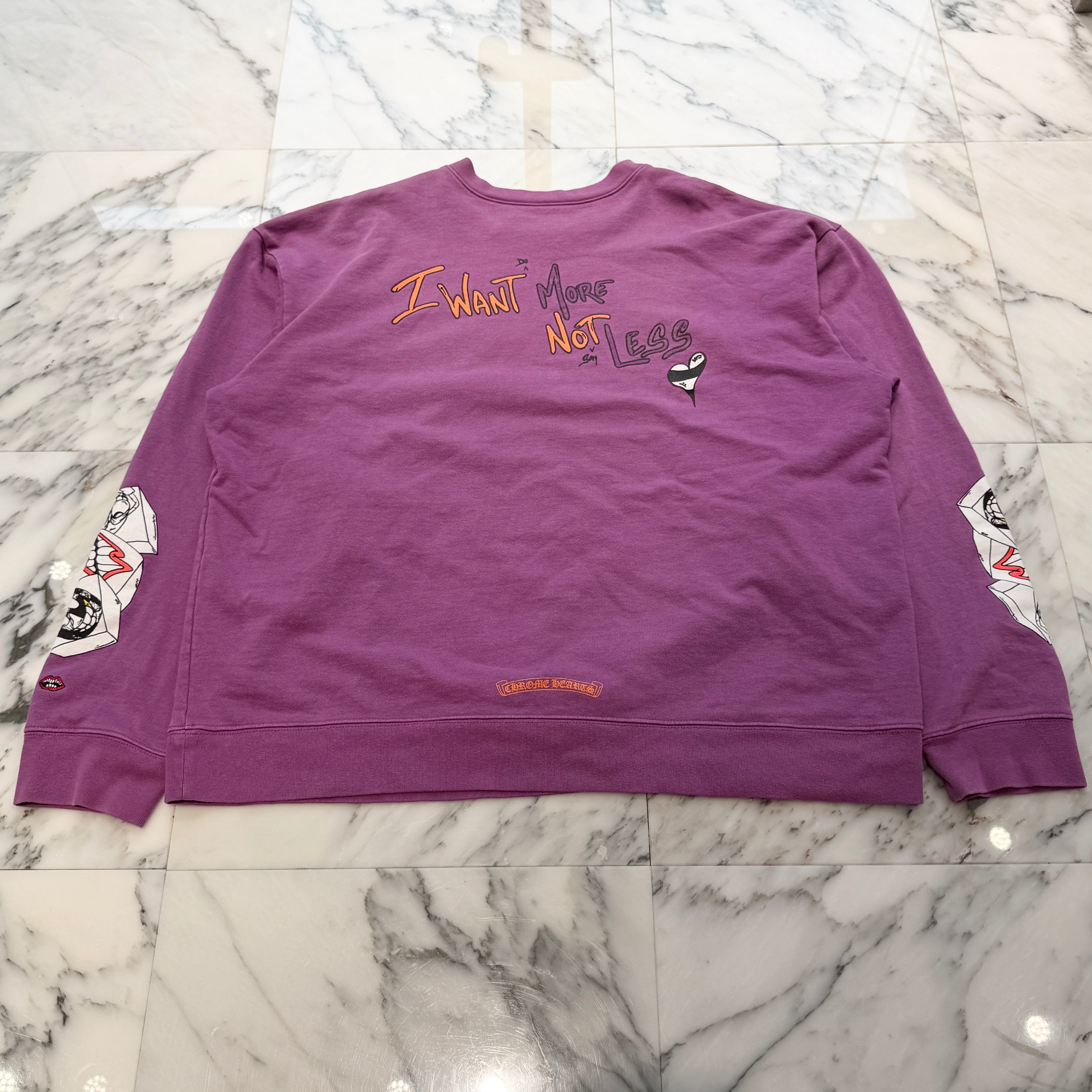 CHROME HEARTS × MATTY BOY 2024AW "I WANT MORE NOT LESS" Crew Neck Sweat Shirt Size XXL クロムハーツ × マッティボーイ "アイウォントモアノットレス" クルーネックスウェットシャツ サイズXXL