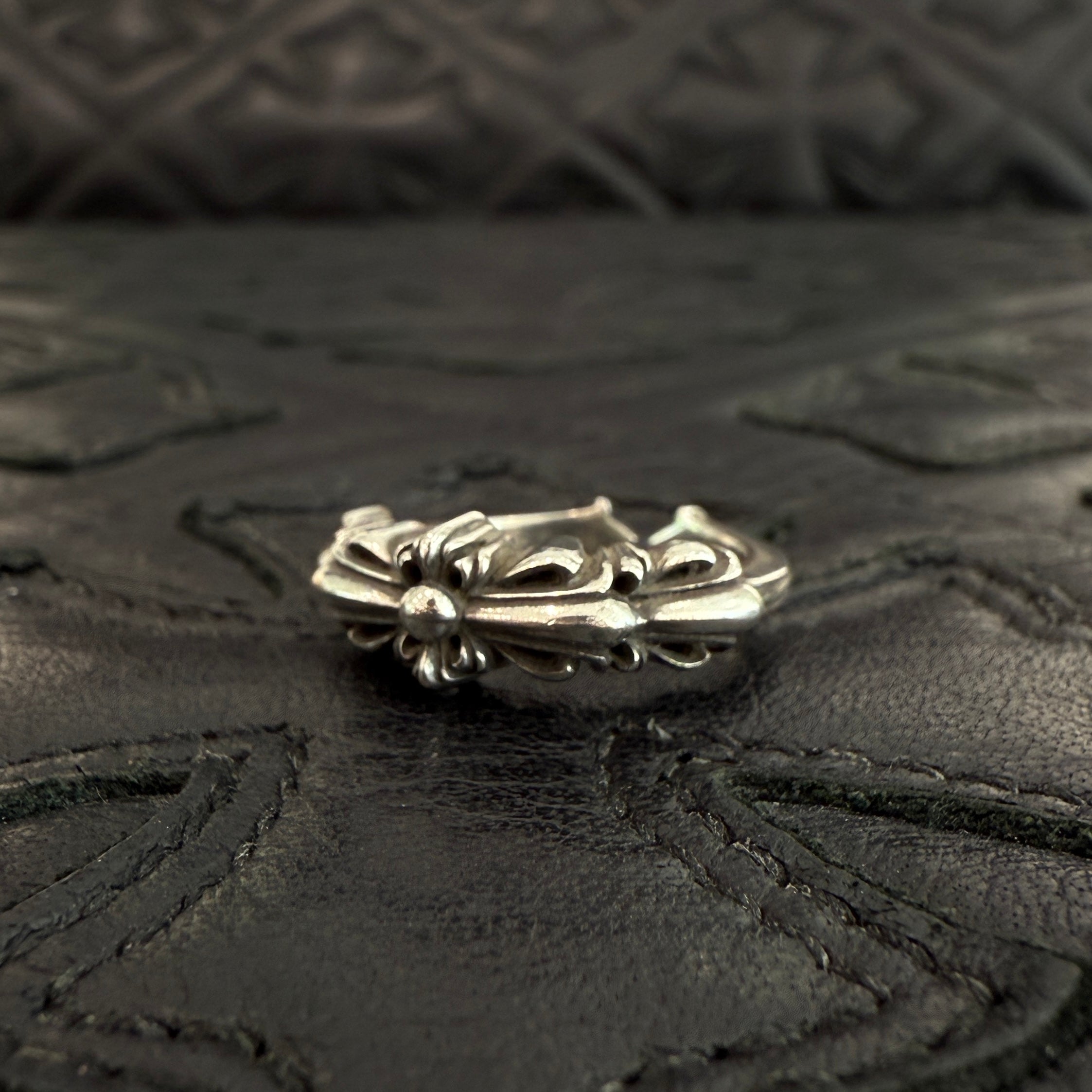 CHROME HEARTS Baby Classic Double Floral Cross Ring Size 8号 クロムハーツ ベイビークラシック ダブルフローラルクロス リング サイズ8号