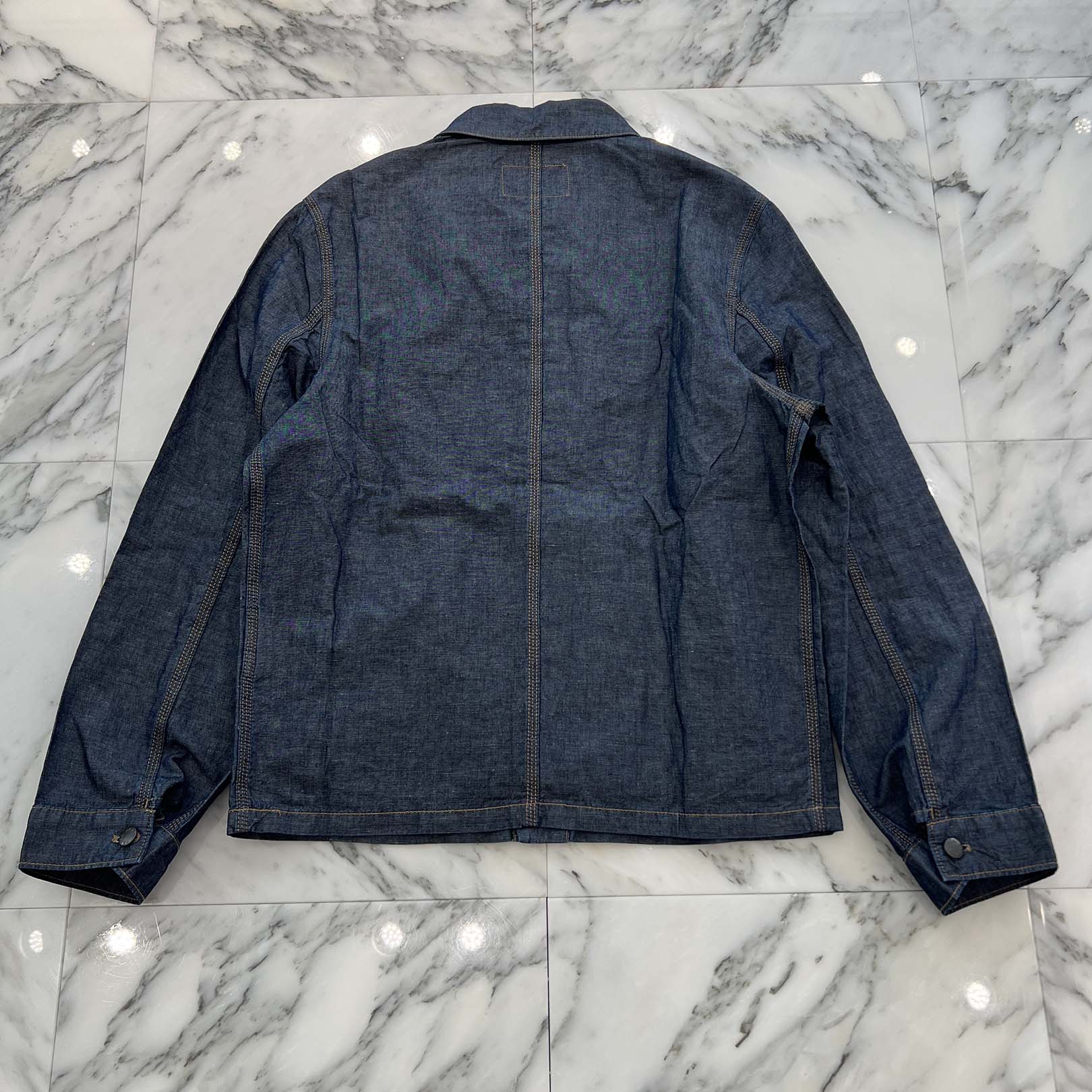 PRADA 2024SS Triangle Logo Plate Chambray Shirt Jacket GEB254 S000 14J2 Size M プラダ トライアングルロゴプレート シャンブレー シャツジャケット サイズM