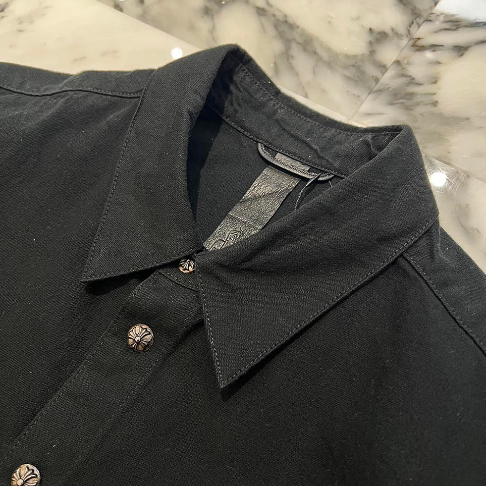 CHROME HEARTS Y NOT LAST BITE COVER ALL DENIM SHIRT Size XL