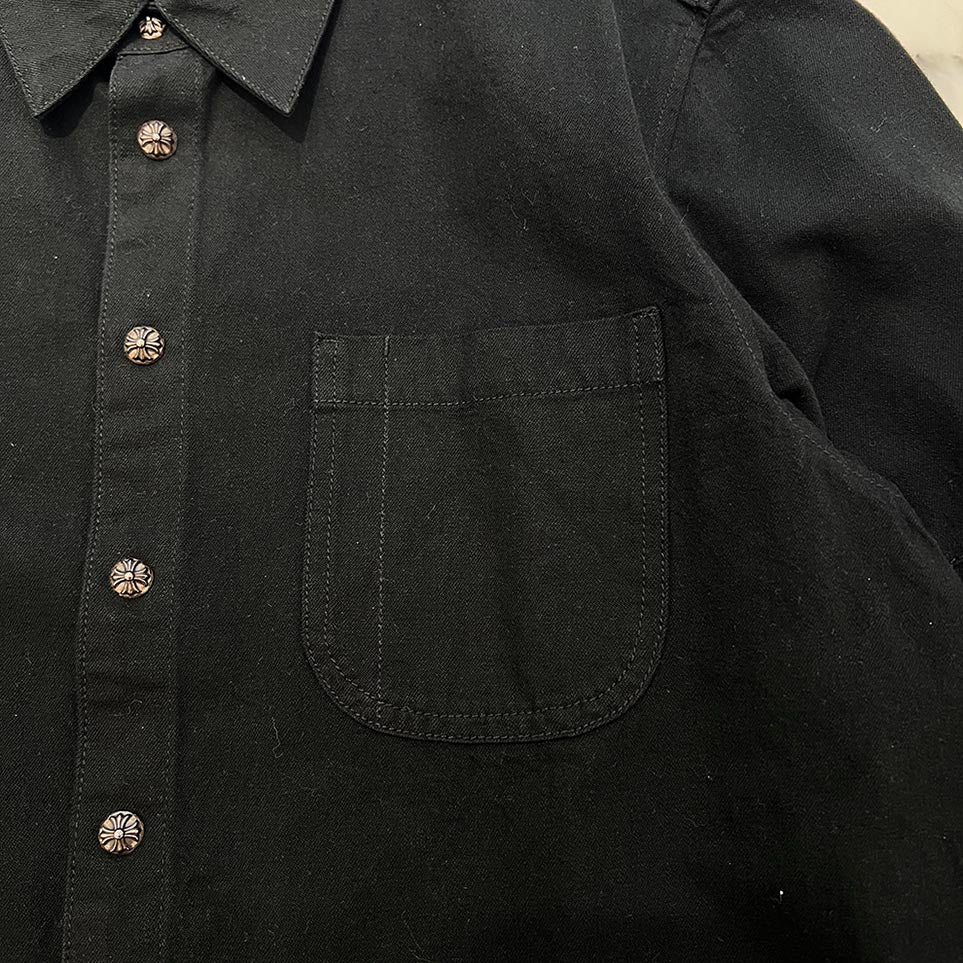 CHROME HEARTS Y NOT LAST BITE COVER ALL DENIM SHIRT Size XL クロムハーツ ワイノット ラストバイト カバーオール デニムシャツ サイズXL