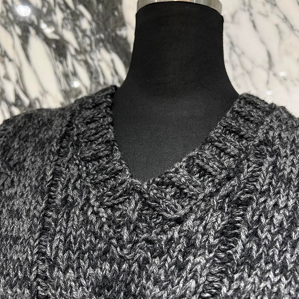 CHROME HEARTS Y NOT Star Leather Patch Cashmere Knit Vest Size S