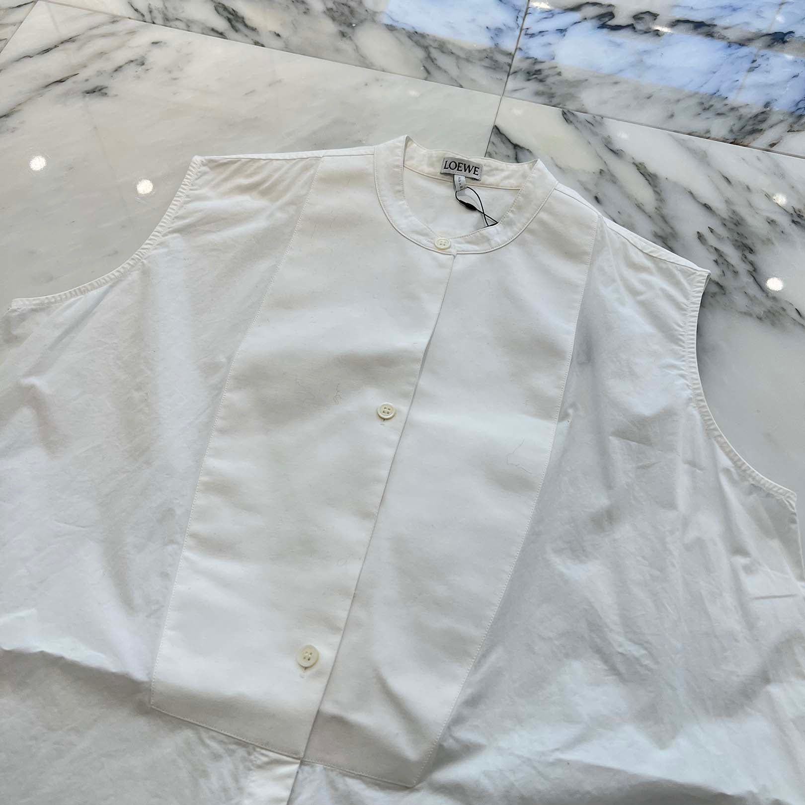 LOEWE 2021SS Sleeveless Shirt Dress S2109140GH Size 34 ロエベ ノースリーブシャツ ワンピース サイズ34