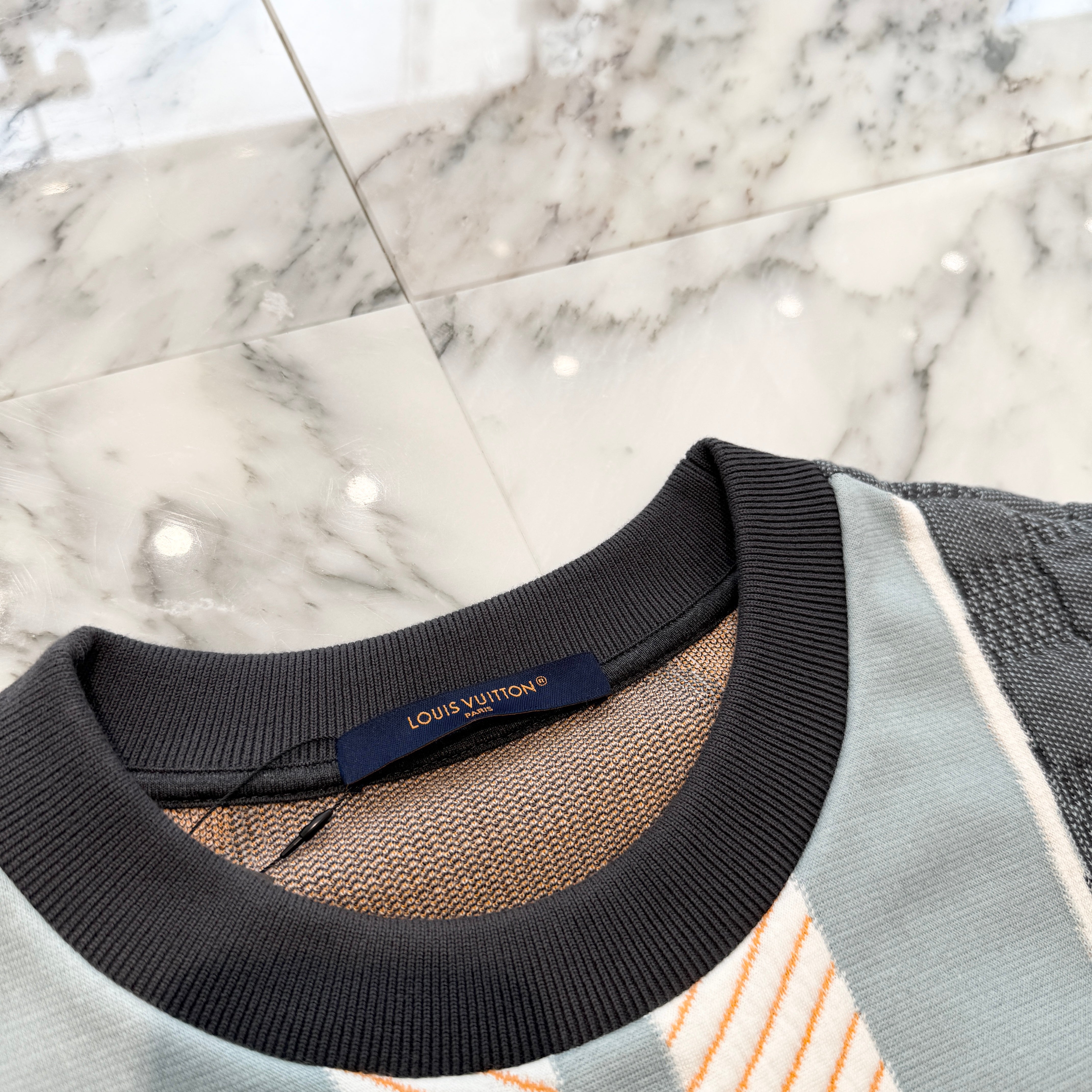 LOUIS VUITTON 2024AW Quilted Cotton Blend Crew Neck 1AGK20 Size L ルイヴィトン キルティング コットンブレンド クルーネック サイズL