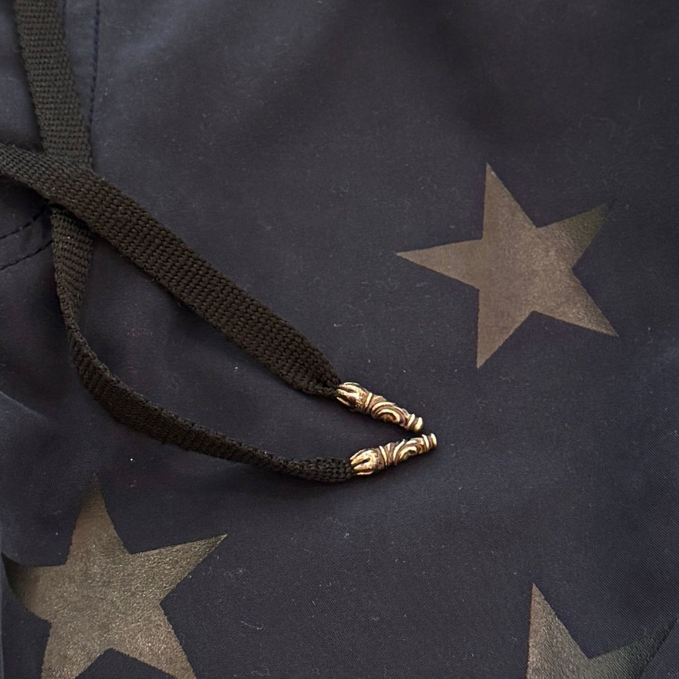 CHROME HEARTS Cross Flare Leather Patch Star Print Swim Pants Size 30 クロムハーツ クロスフレア レザーパッチ スタープリント スウィムパンツ サイズ30