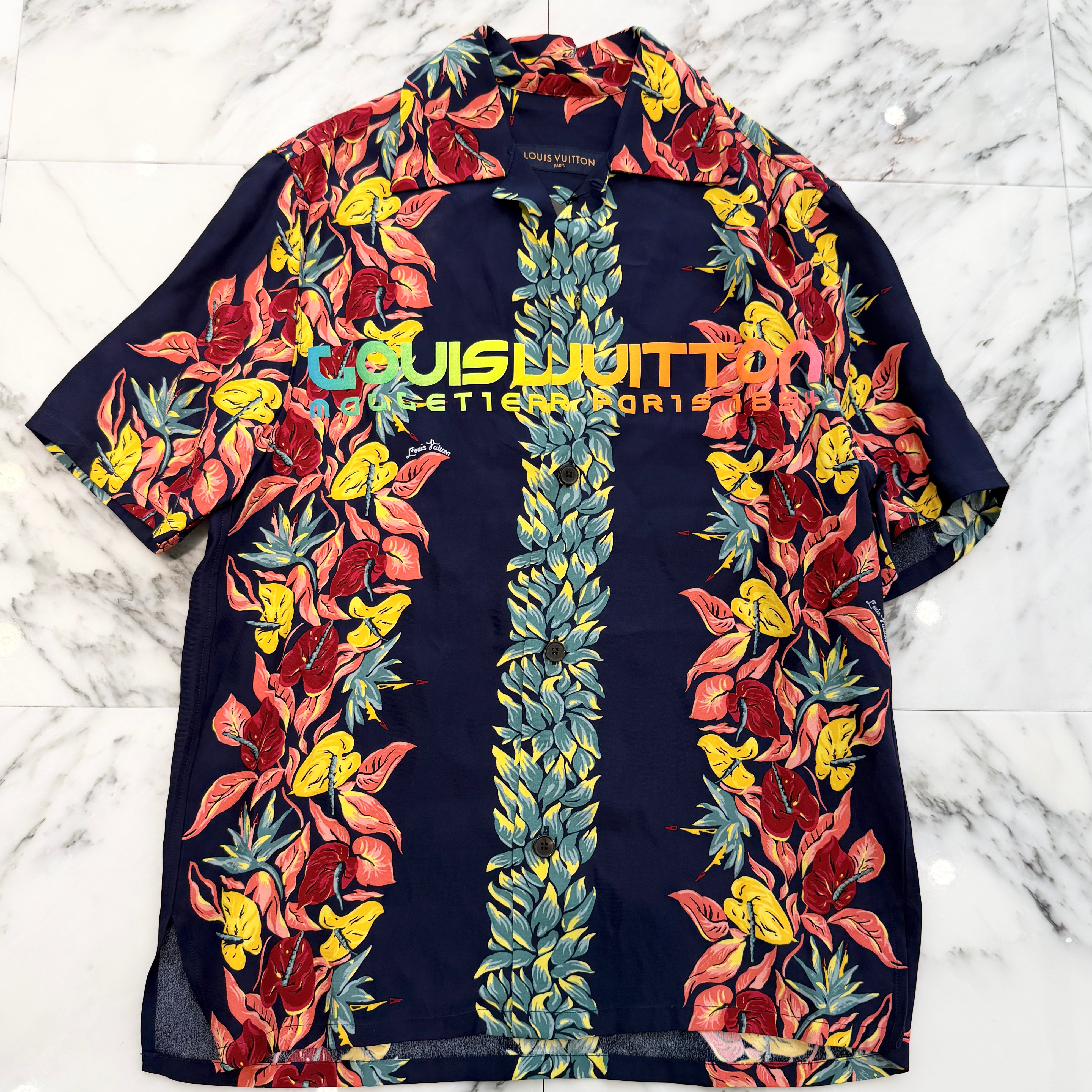 LOUIS VUITTON 2018SS Hawaiian Rayon Short Sleeve Shirt Size XS ルイヴィトン ハワイアン レーヨン ショートスリーブ シャツ サイズXS