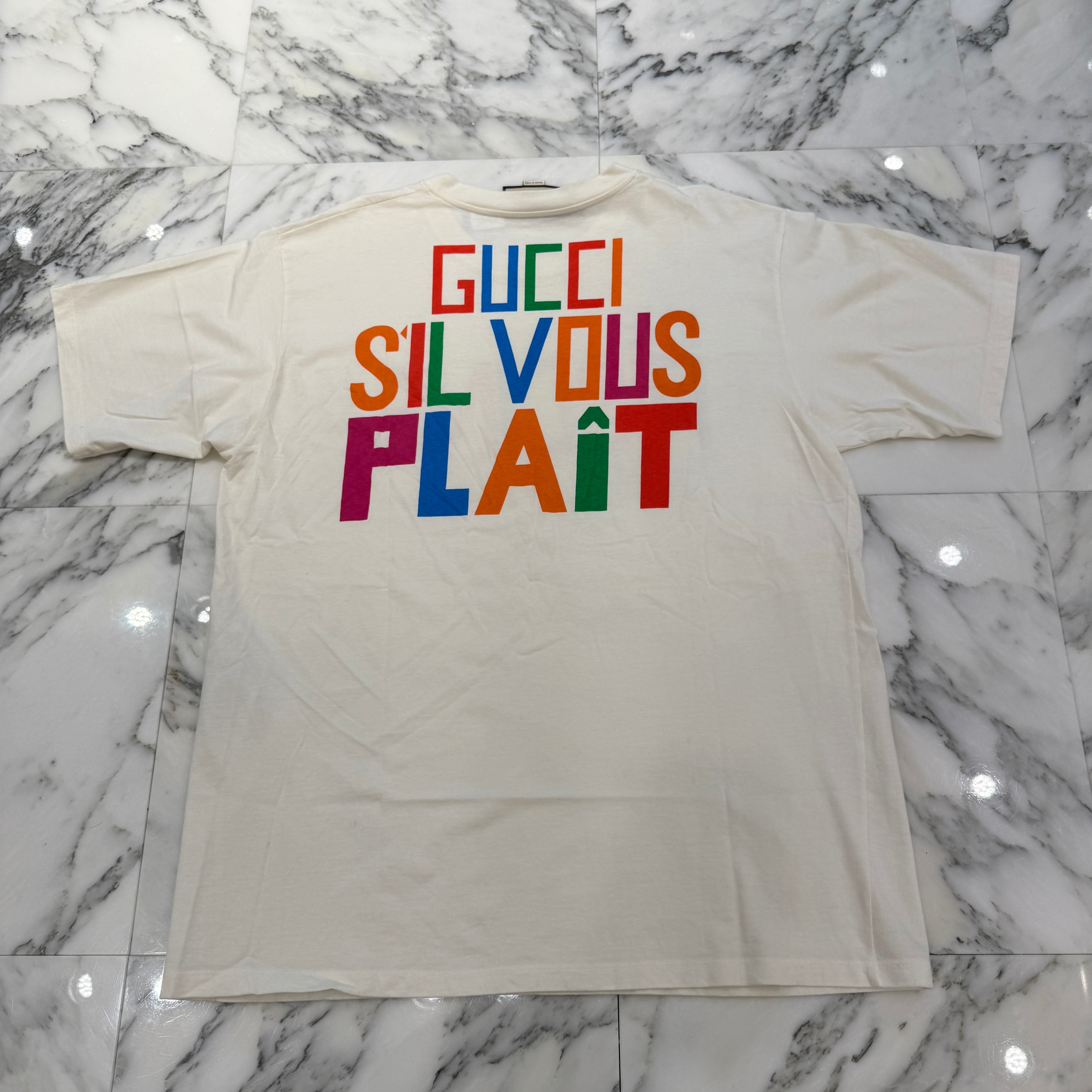 GUCCI 2023SS Multicolor Graphic "UNE PISCINE" Printed Cotton Jersey Tee 616036 XJFFX Size XXL グッチ マルチカラーグラフィック"UNE PISCINE"プリント コットンジャージ Tシャツ サイズXXL