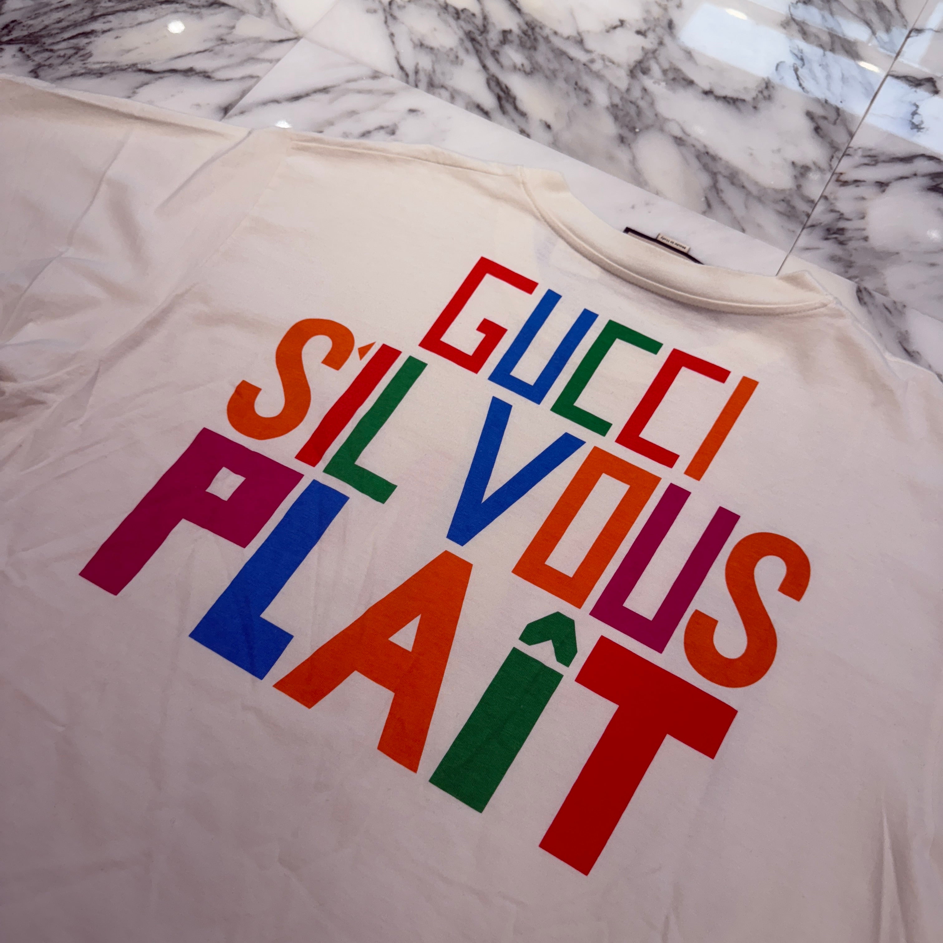 GUCCI 2023SS Multicolor Graphic "UNE PISCINE" Printed Cotton Jersey Tee 616036 XJFFX Size XXL グッチ マルチカラーグラフィック"UNE PISCINE"プリント コットンジャージ Tシャツ サイズXXL